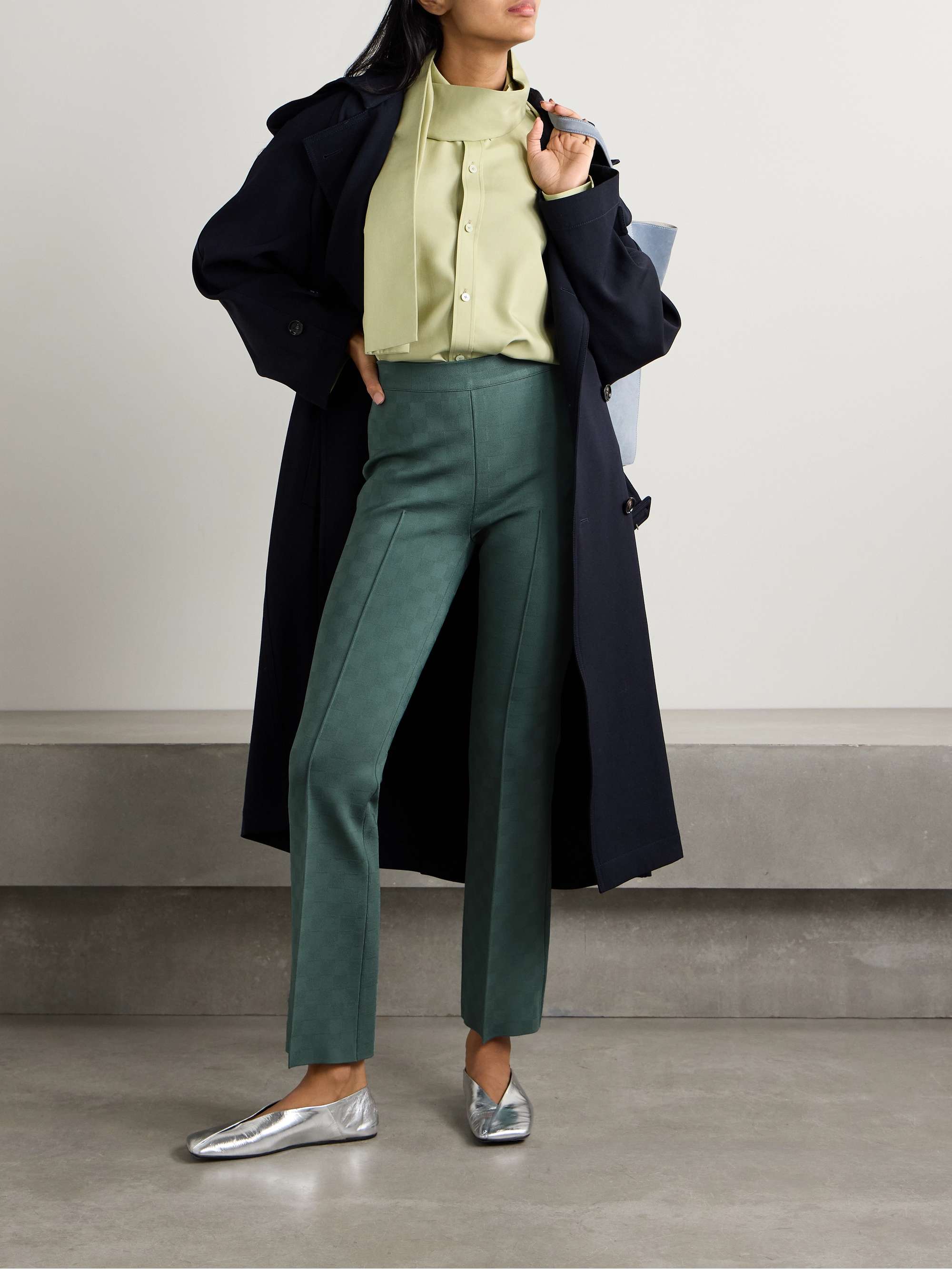 Long Kick stretch-jacquard flared pants view
