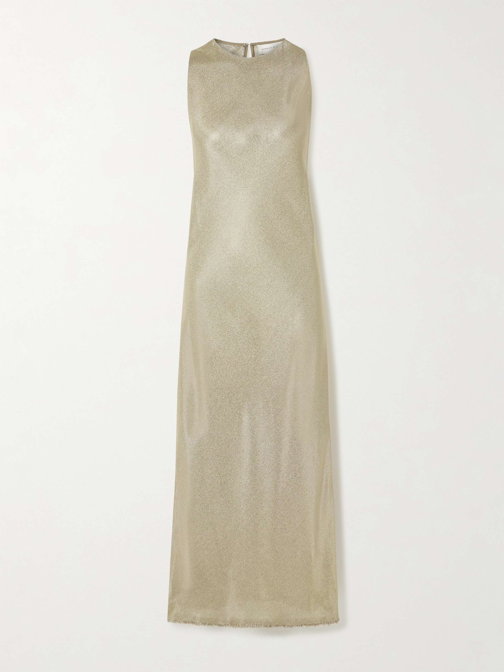 Metallic twill maxi dress view