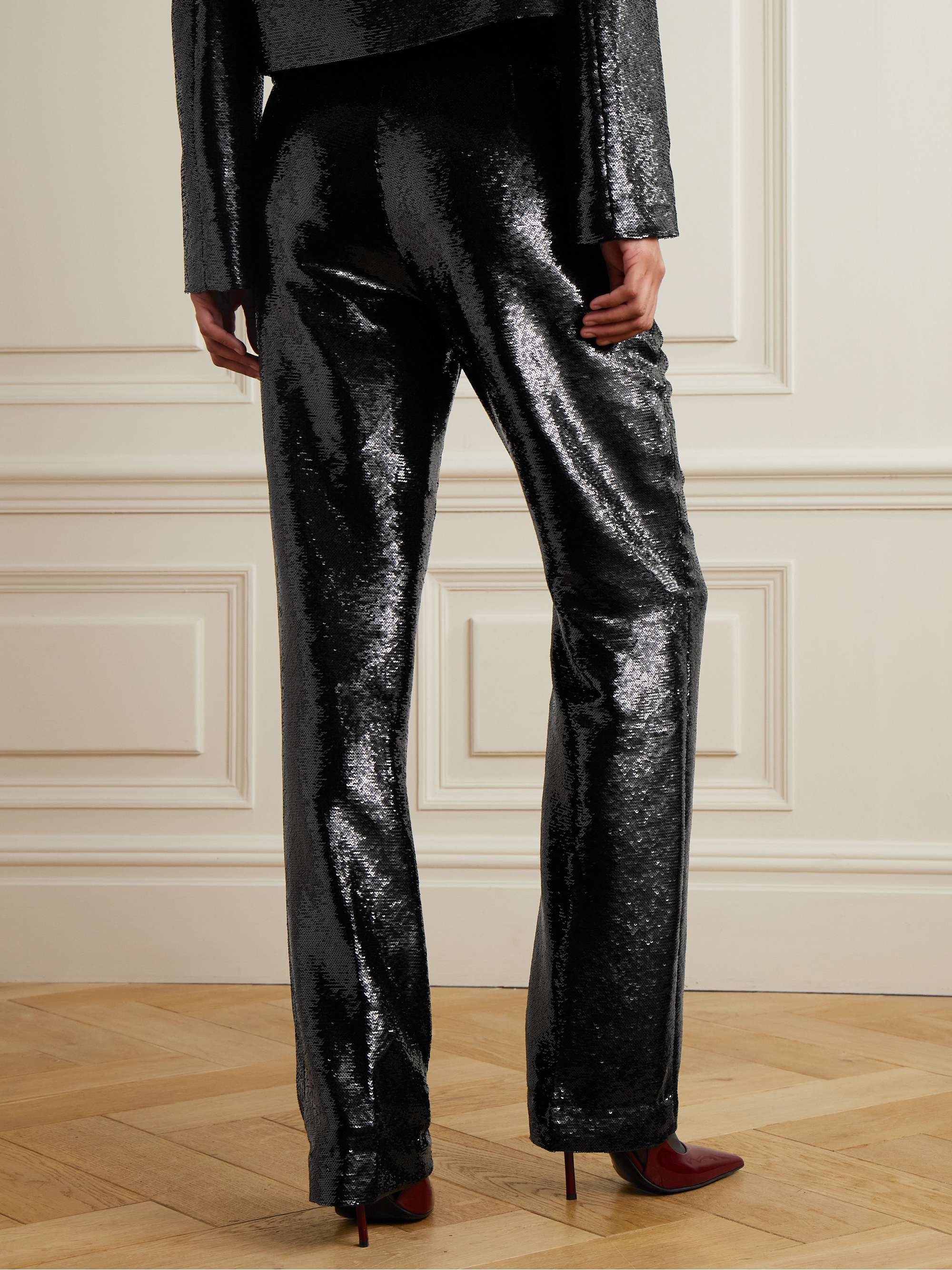 Mick sequined crepe straight-leg pants view