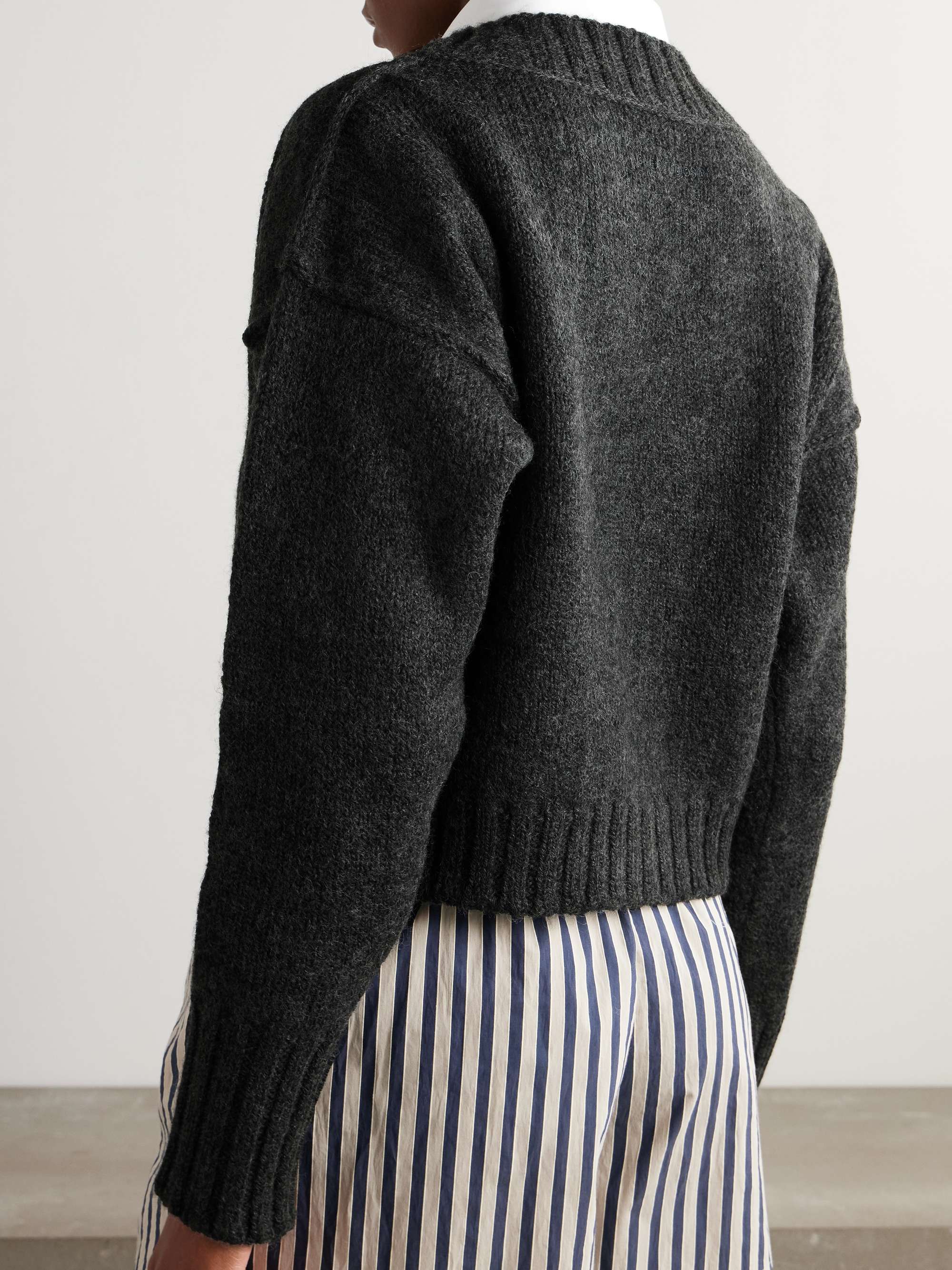 Knitted wool cardigan view