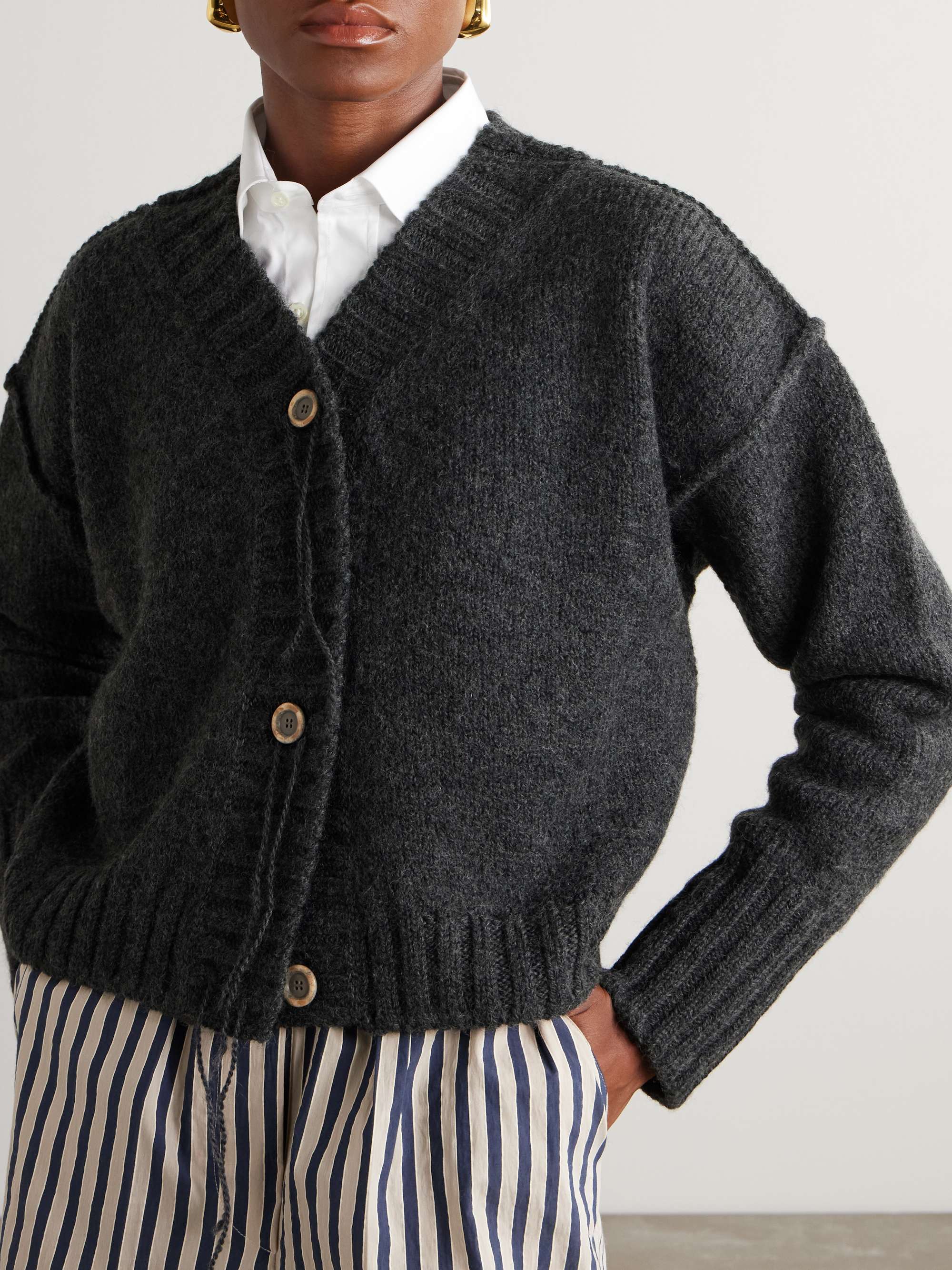 Knitted wool cardigan view