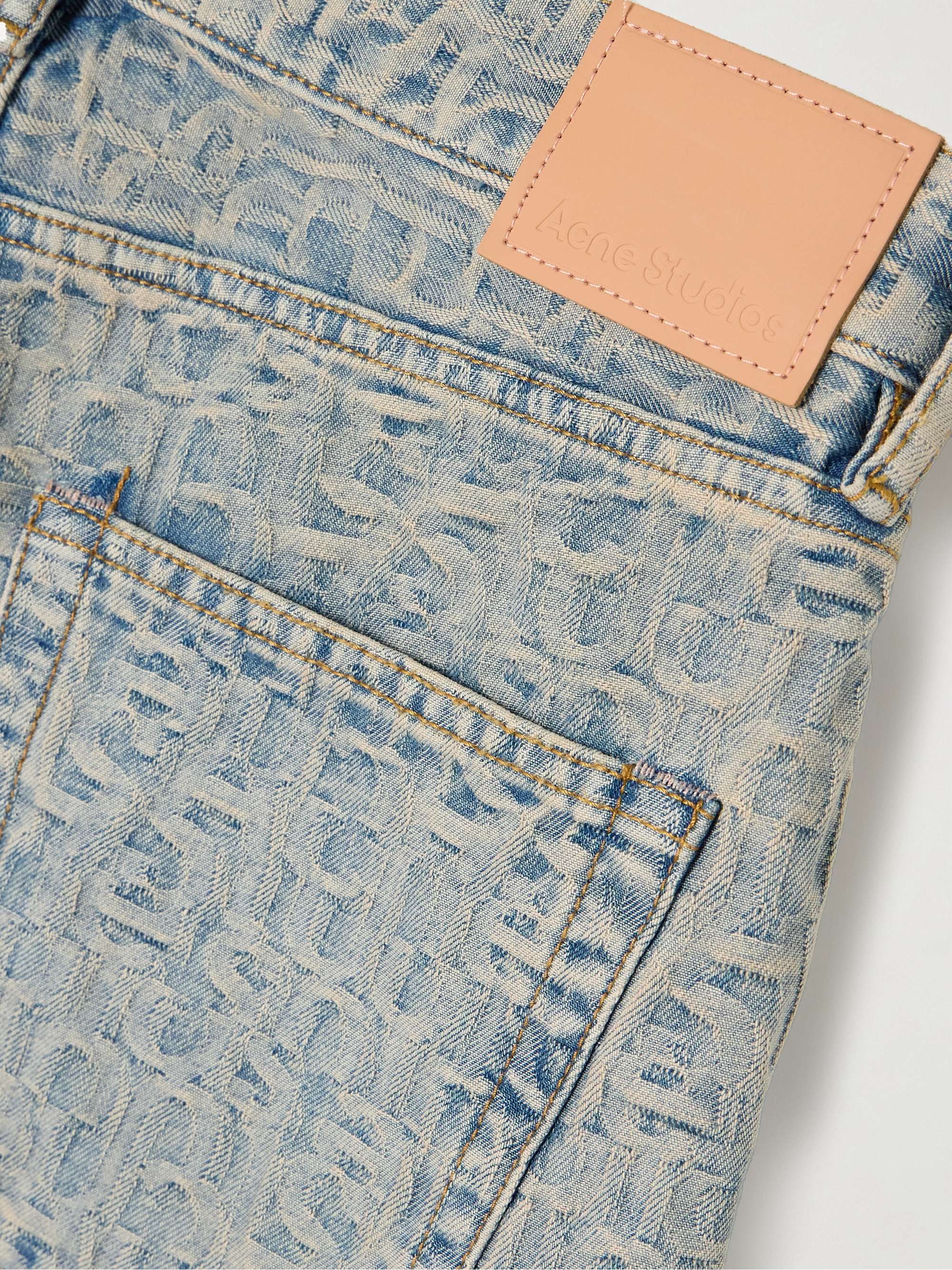 1981 denim-jacquard low-rise wide-leg jeans view