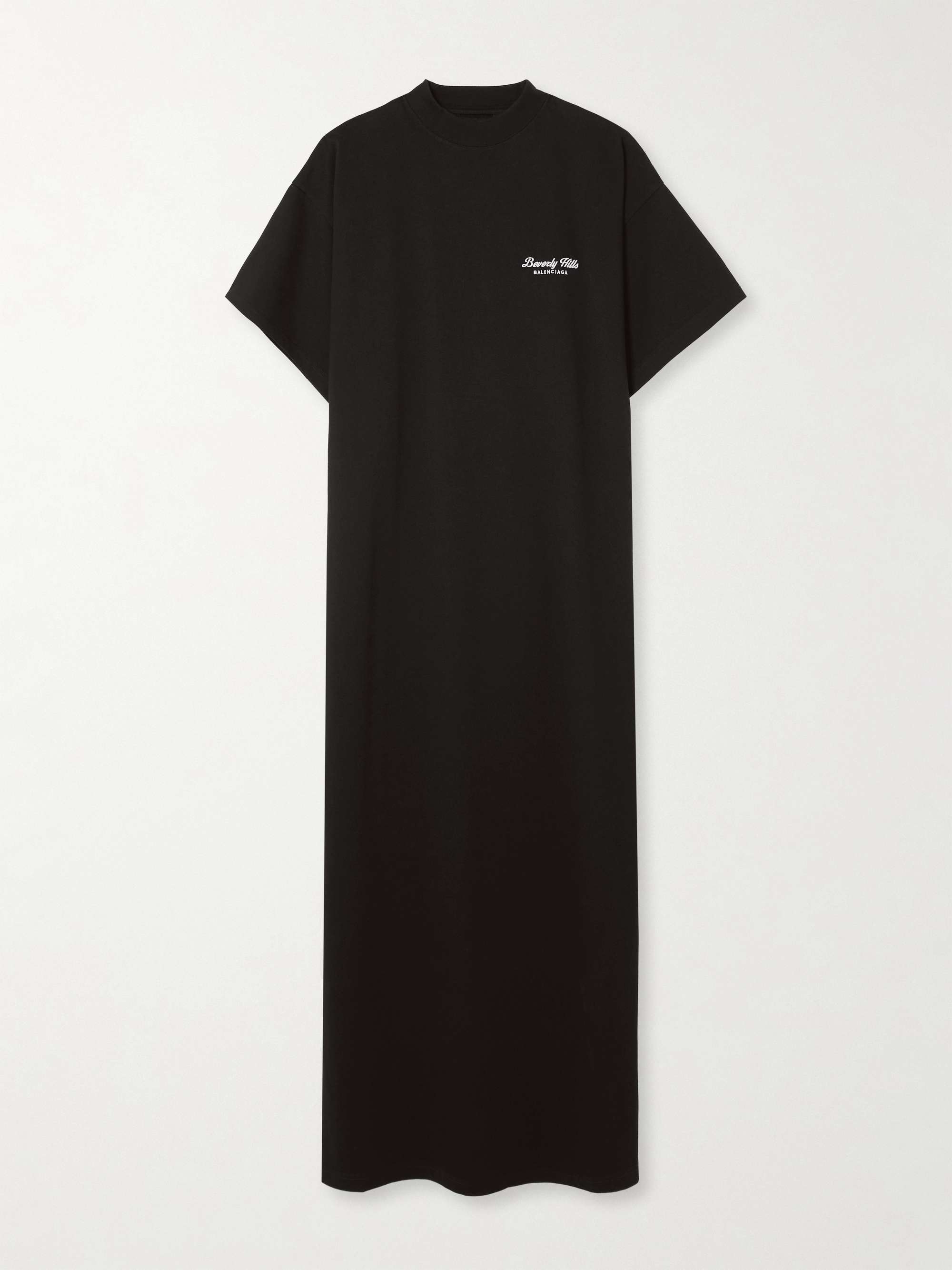 Oversized logo-embroidered cotton-jersey maxi dress view