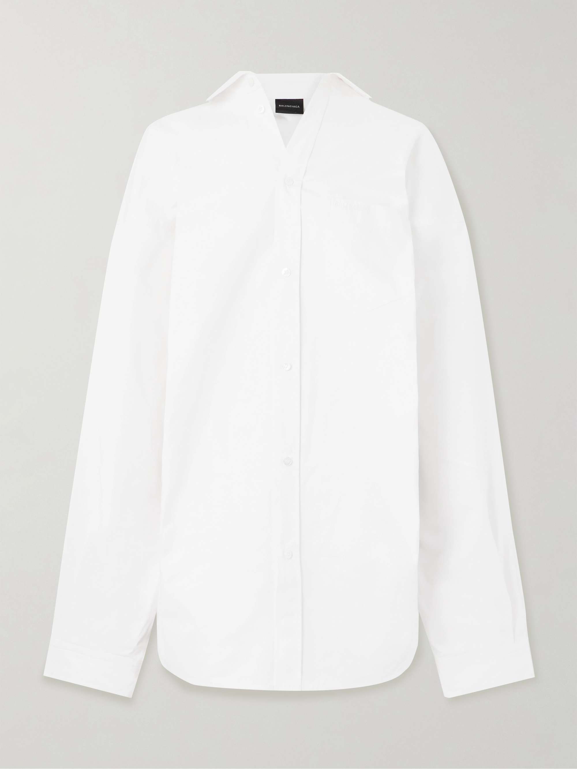 Oversized embroidered cotton-poplin shirt view