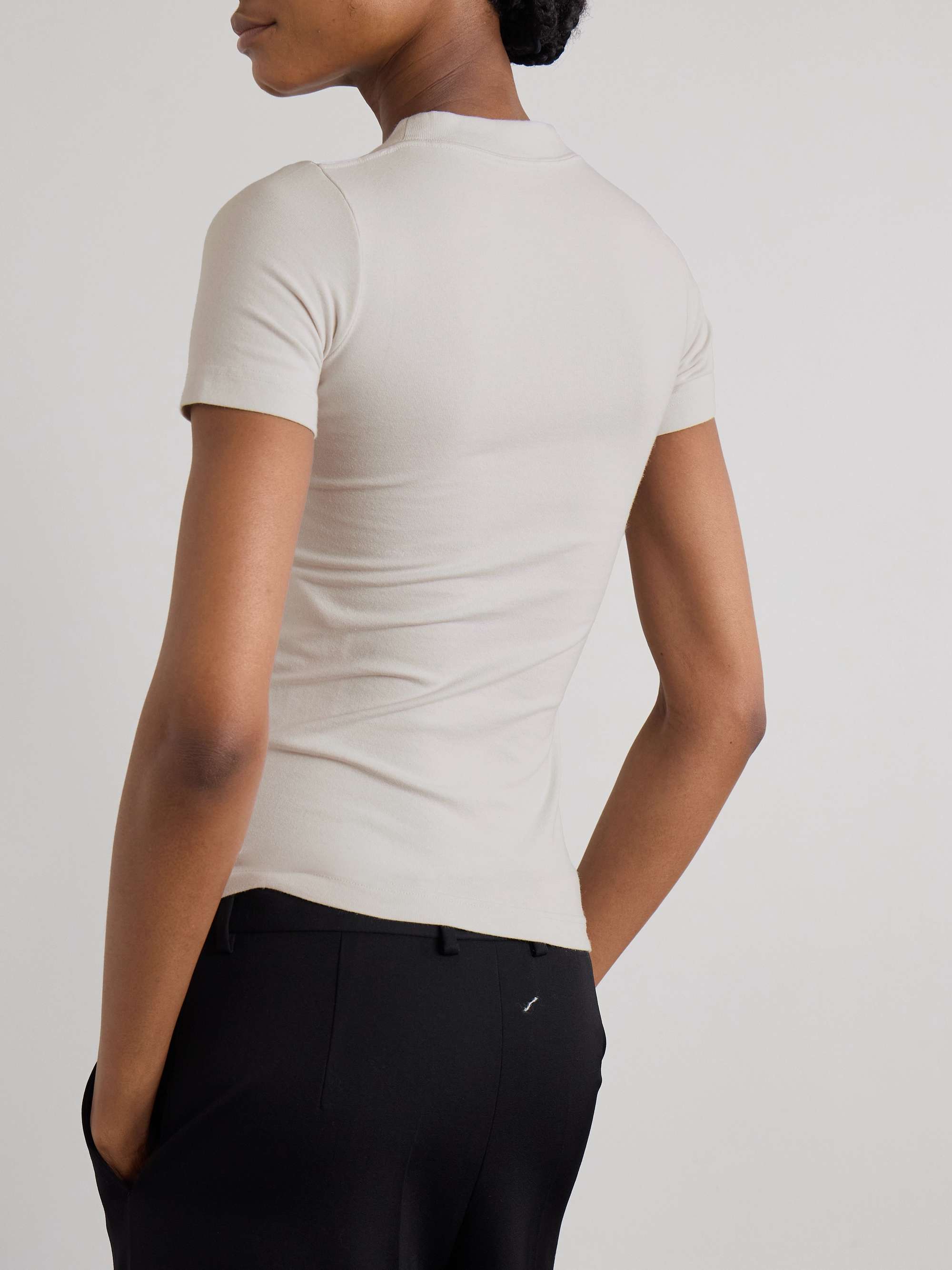 Embroidered stretch-cotton T-shirt view