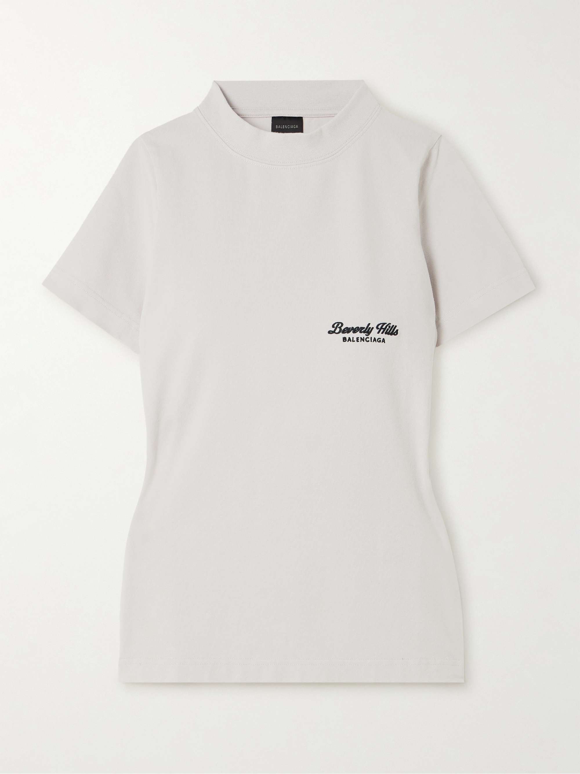 Embroidered stretch-cotton T-shirt view