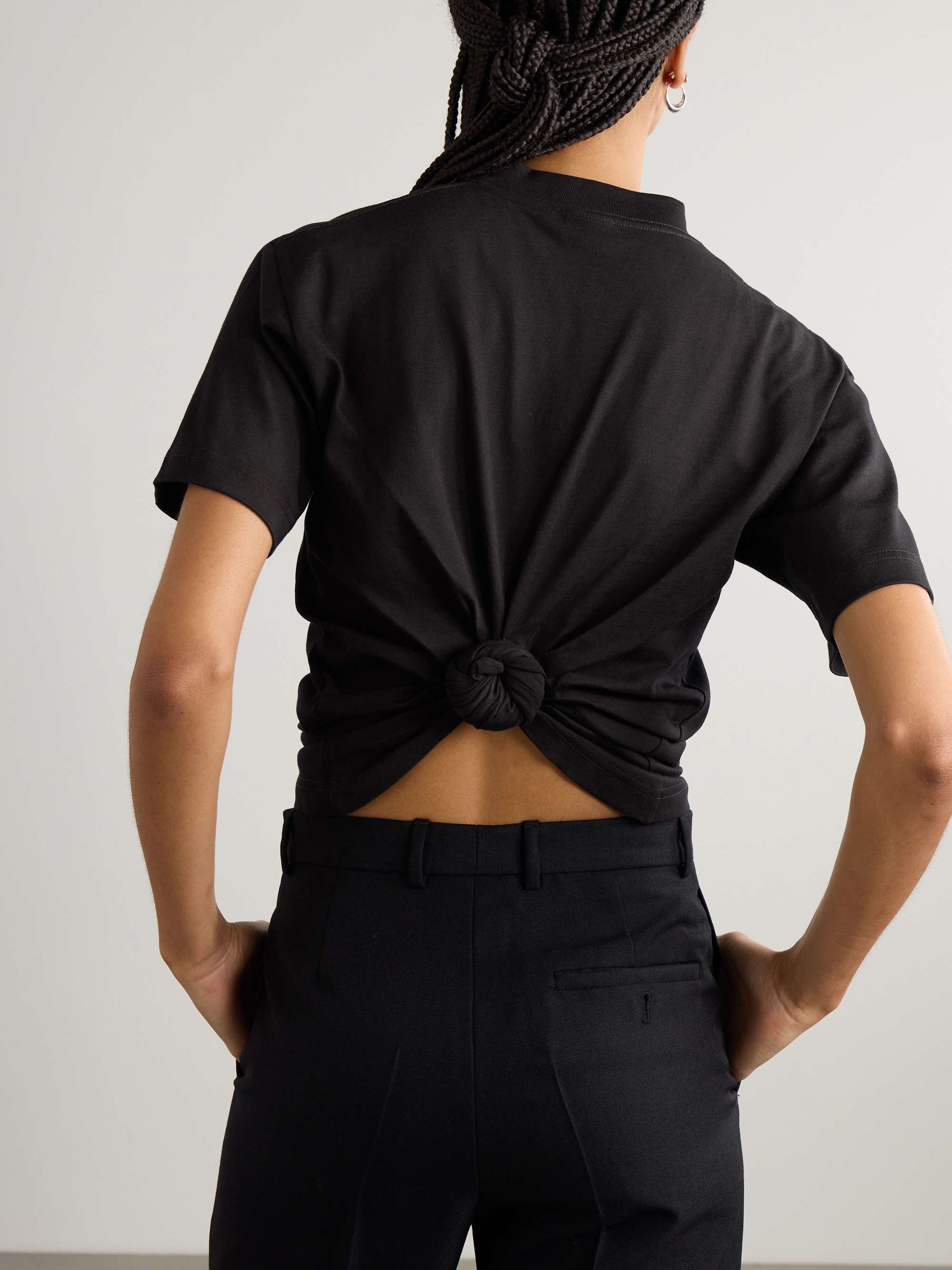 Knotted cotton-jersey T-shirt view