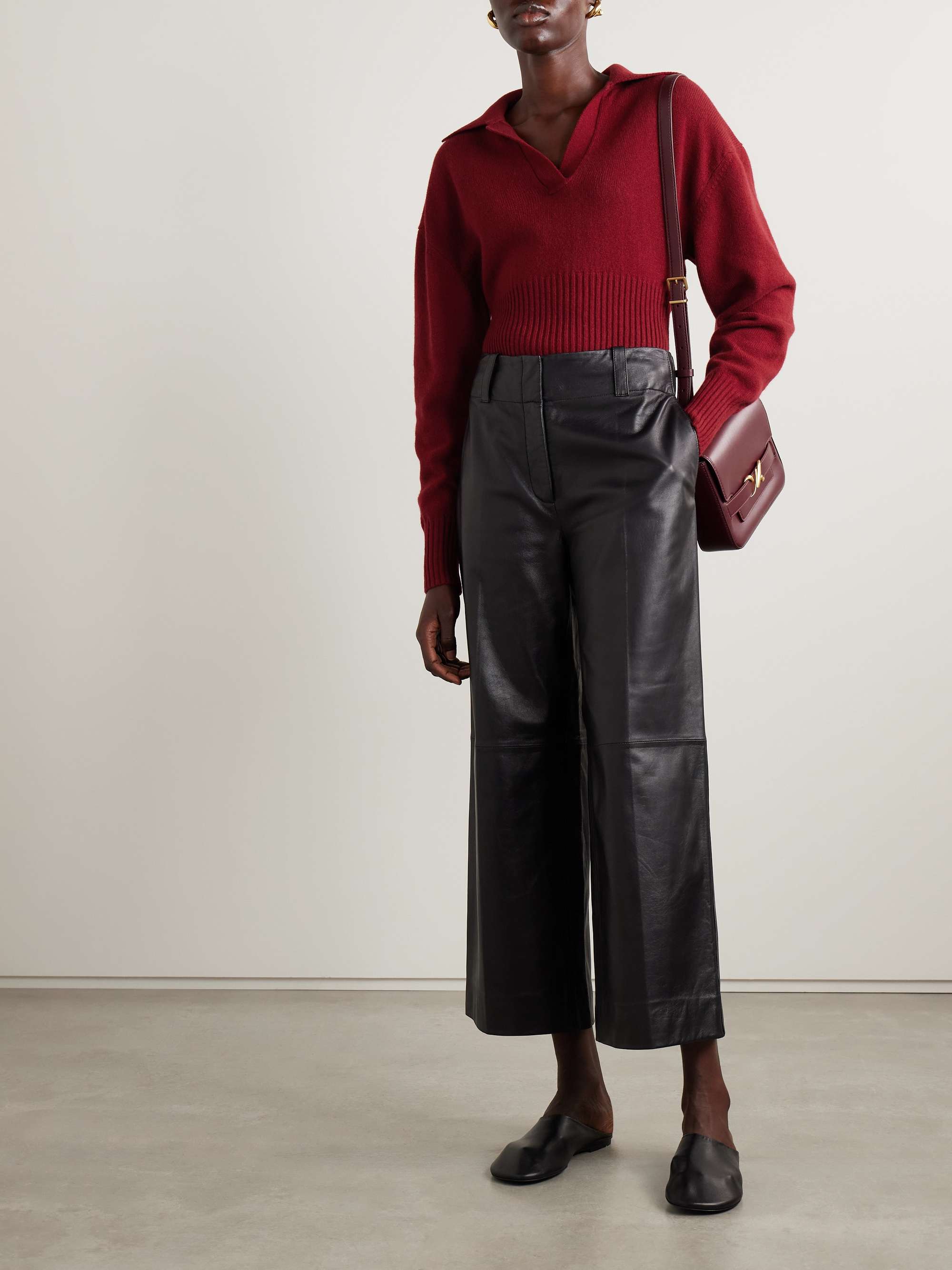Jeanne ribbed cashmere and wool-blend polo sweater view