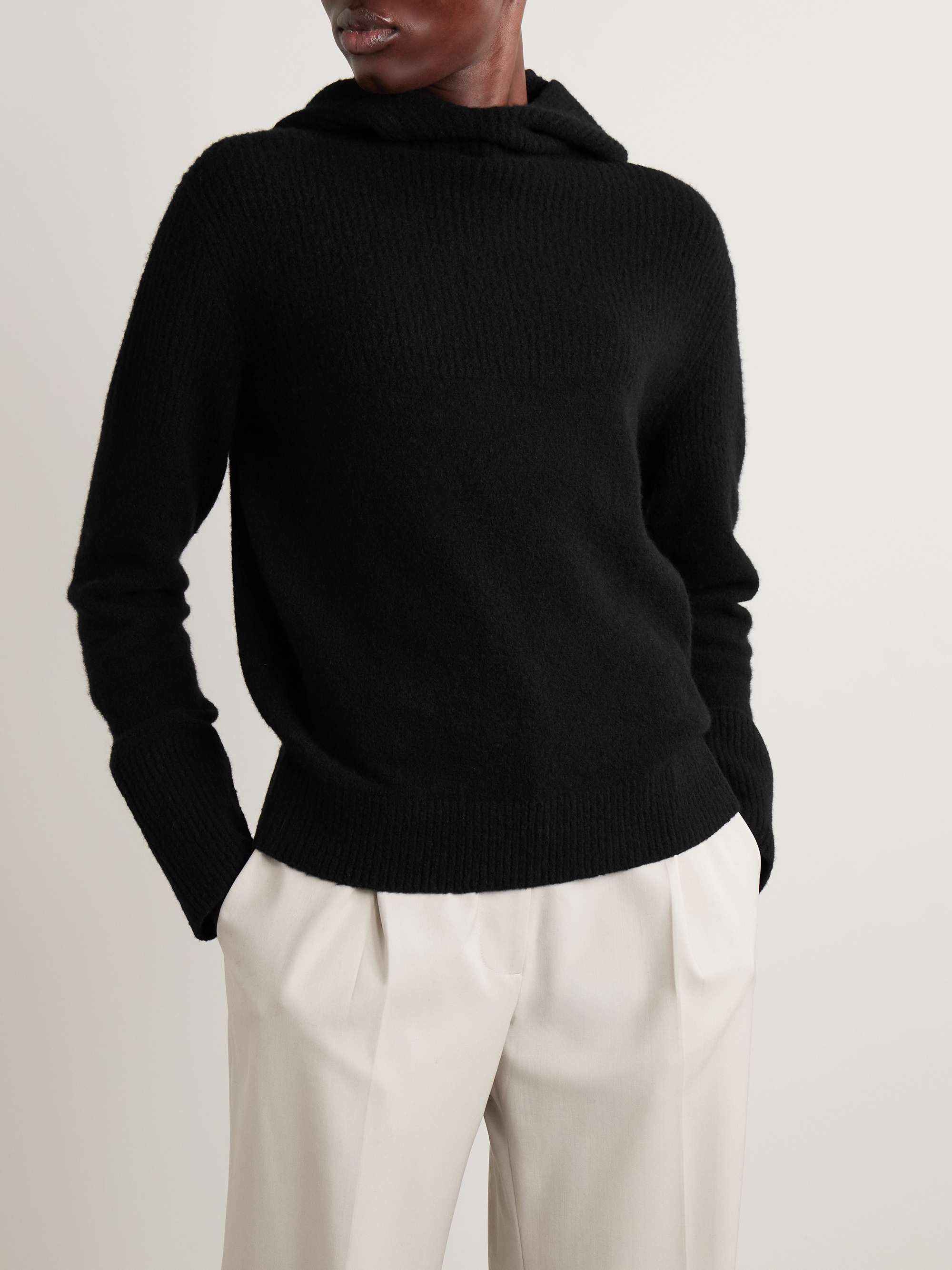 Greta ribbed cashmere hoodie view
