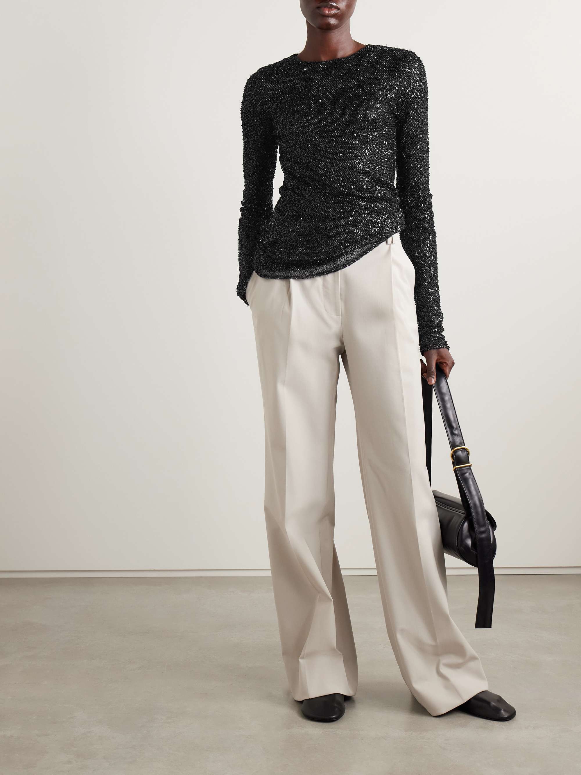 Sophie embellished metallic knitted top view