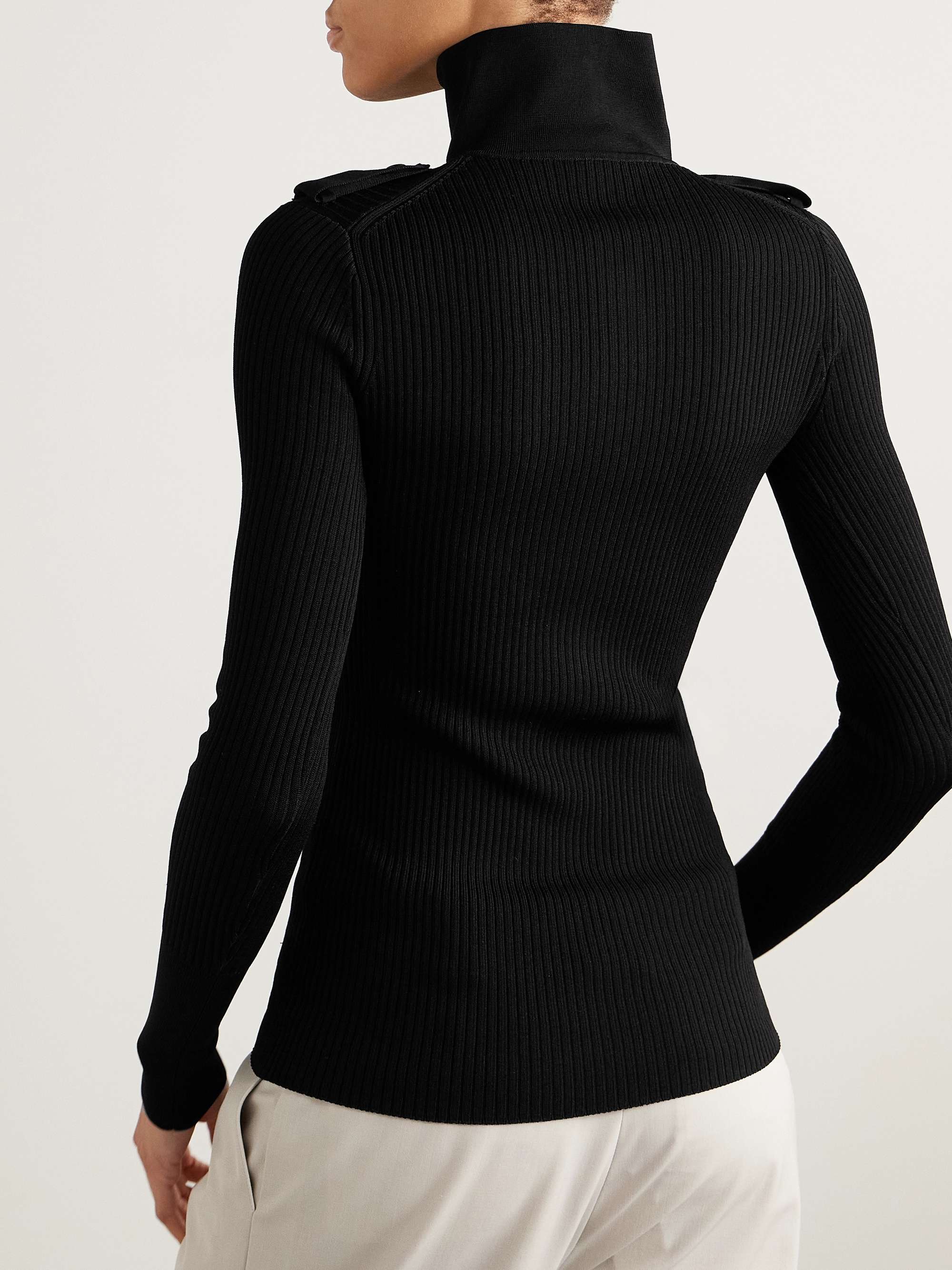 Norah ribbed-knit turtleneck top view