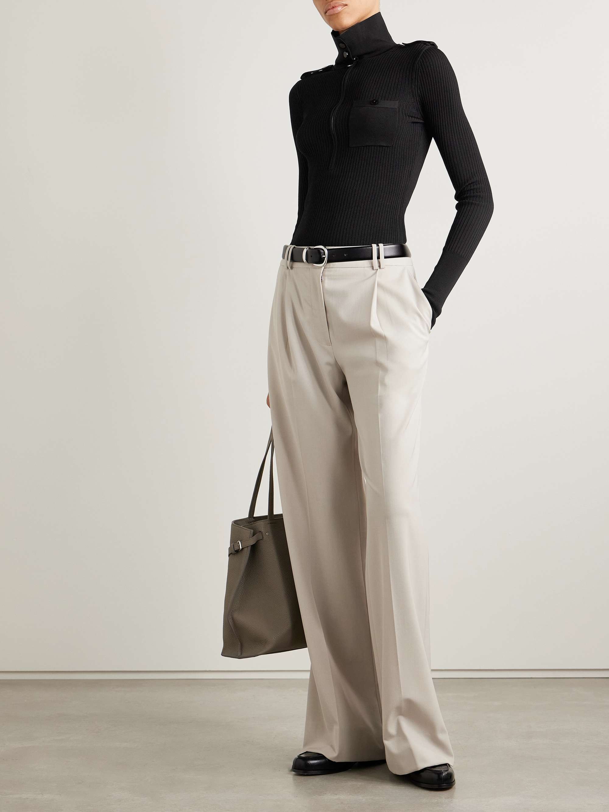 Norah ribbed-knit turtleneck top view