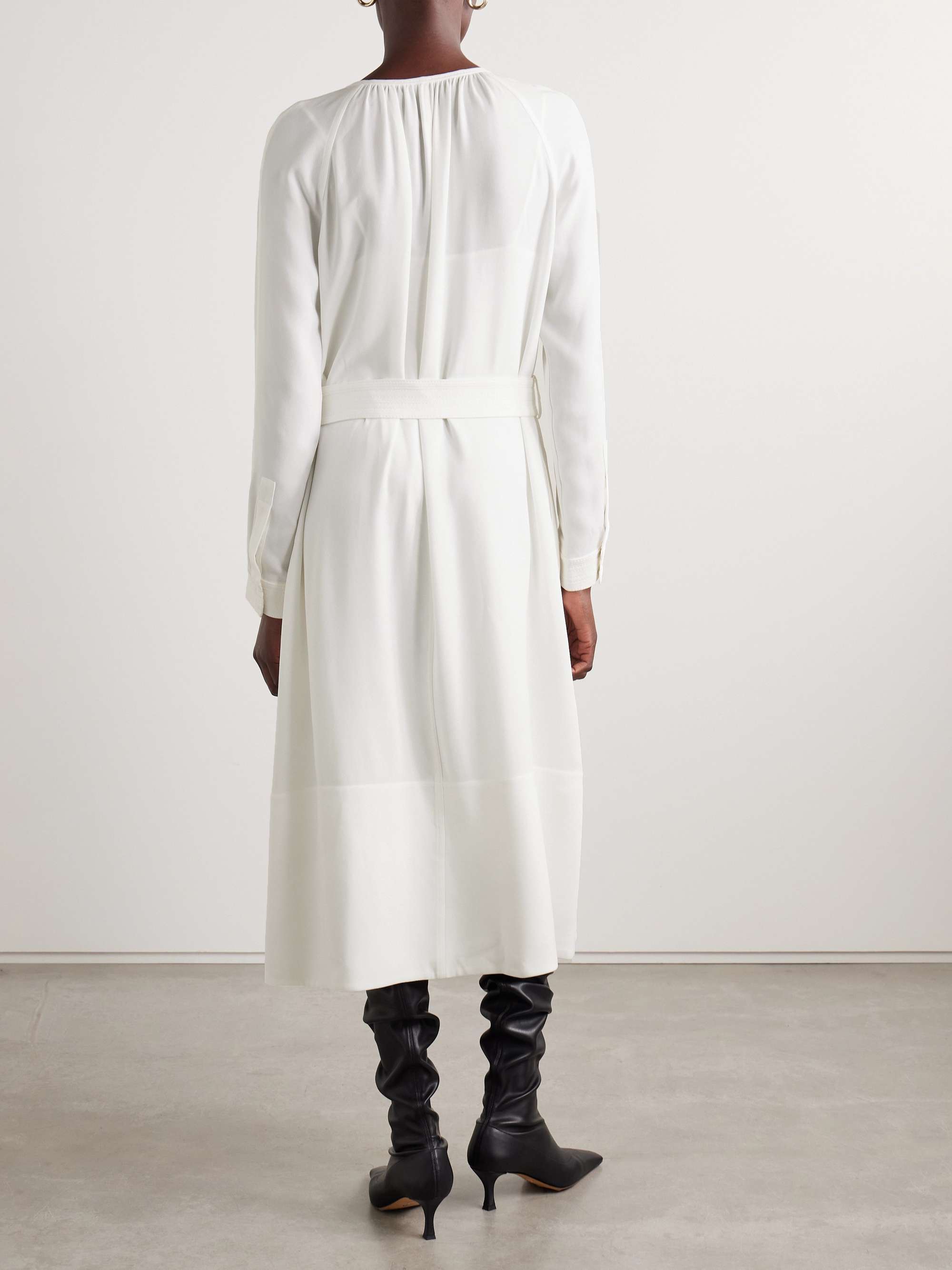 Enya belted crepe midi shirt dress view