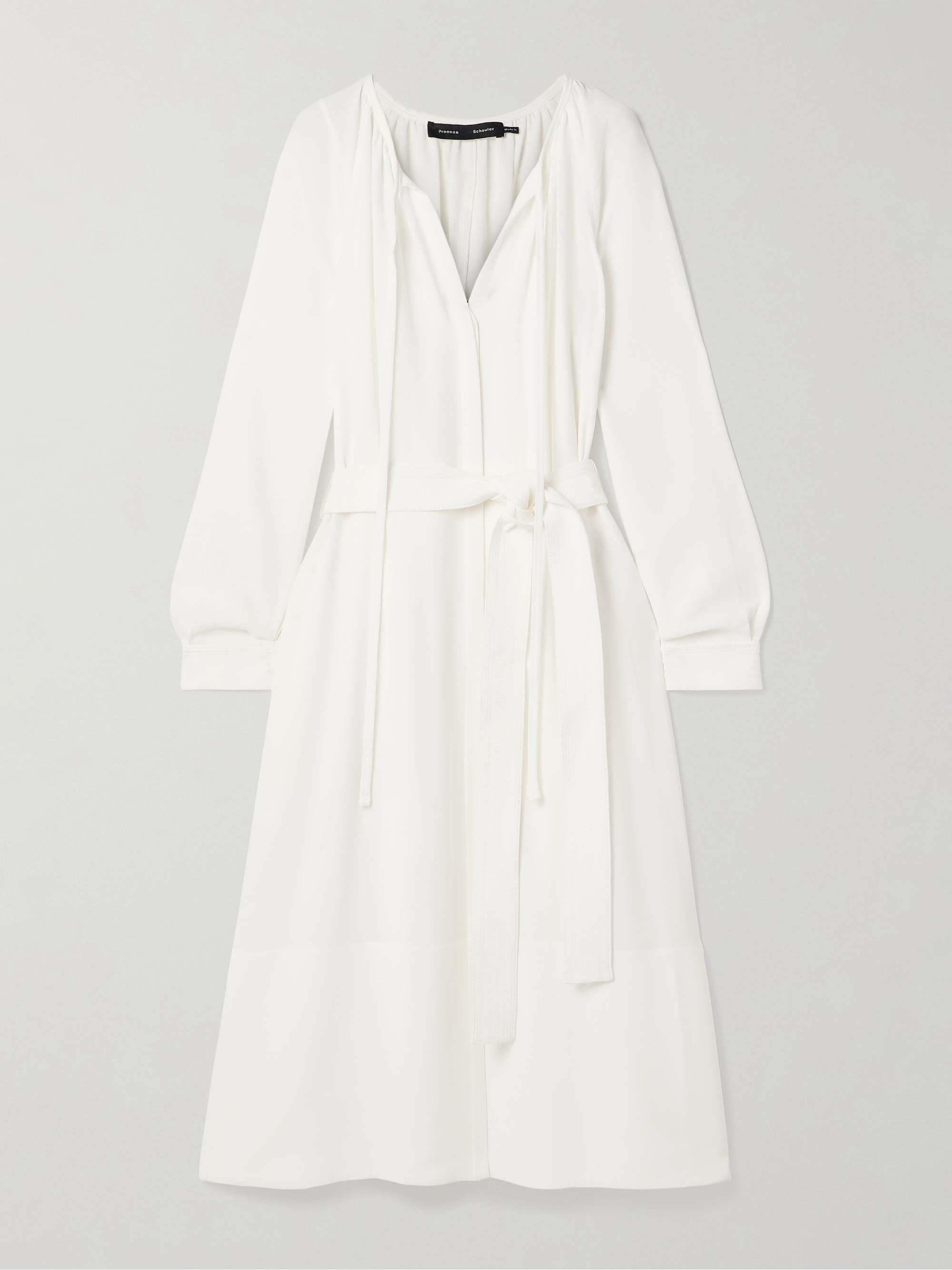 Enya belted crepe midi shirt dress view