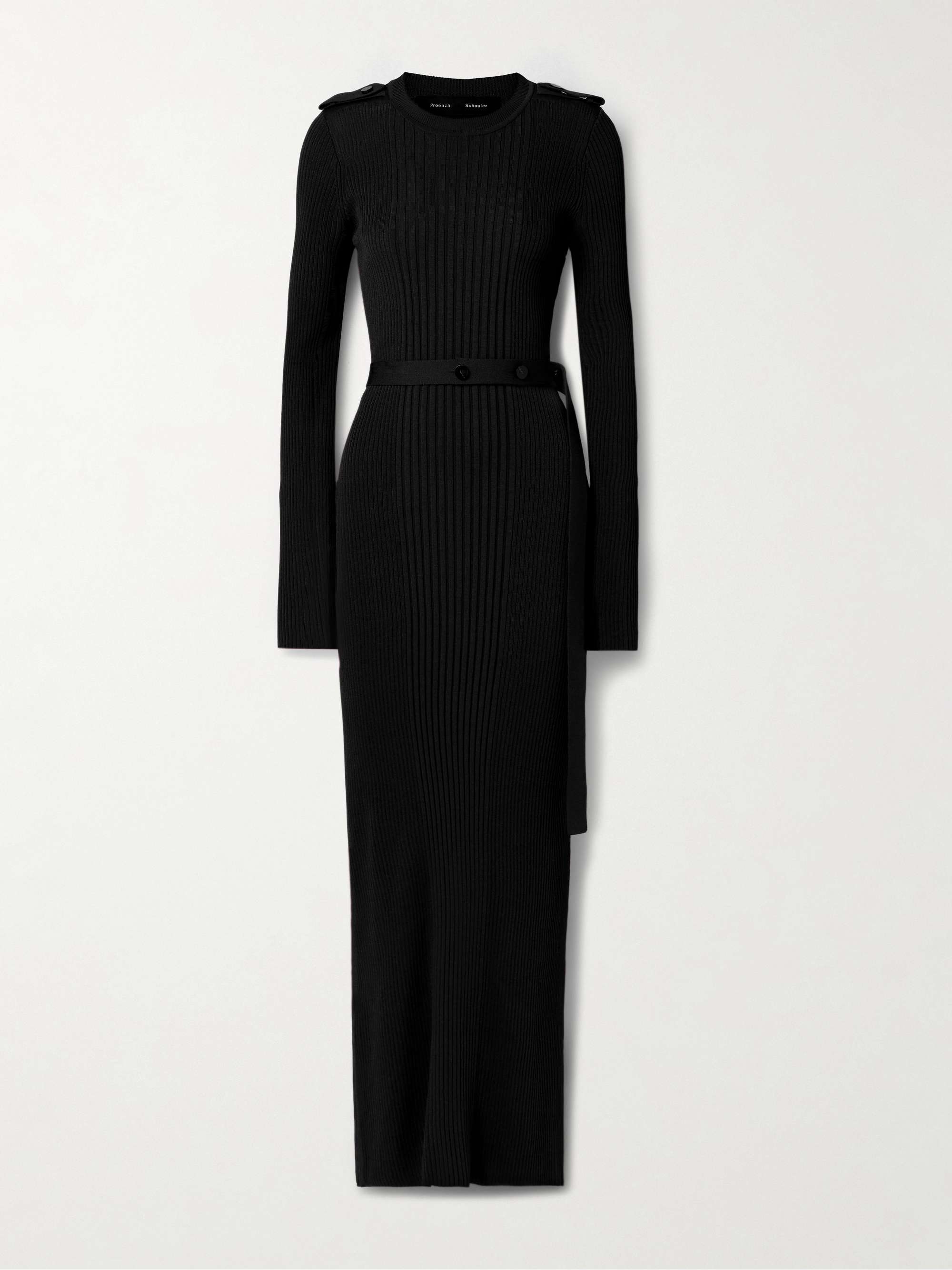 Lauryn belted ribbed-knit dress view