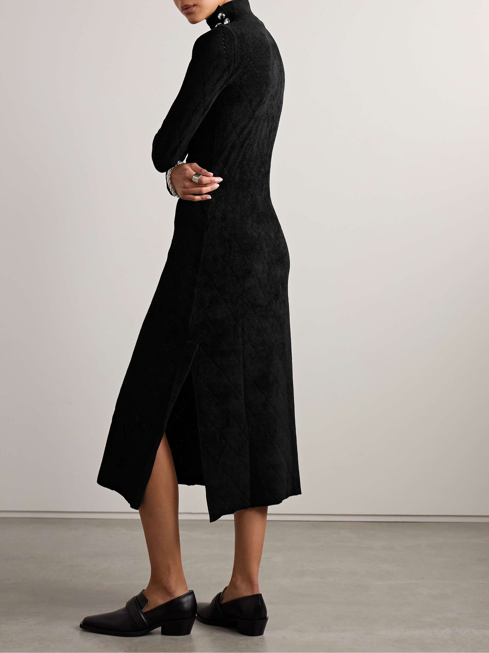 Pointelle-knit chenille midi dress view