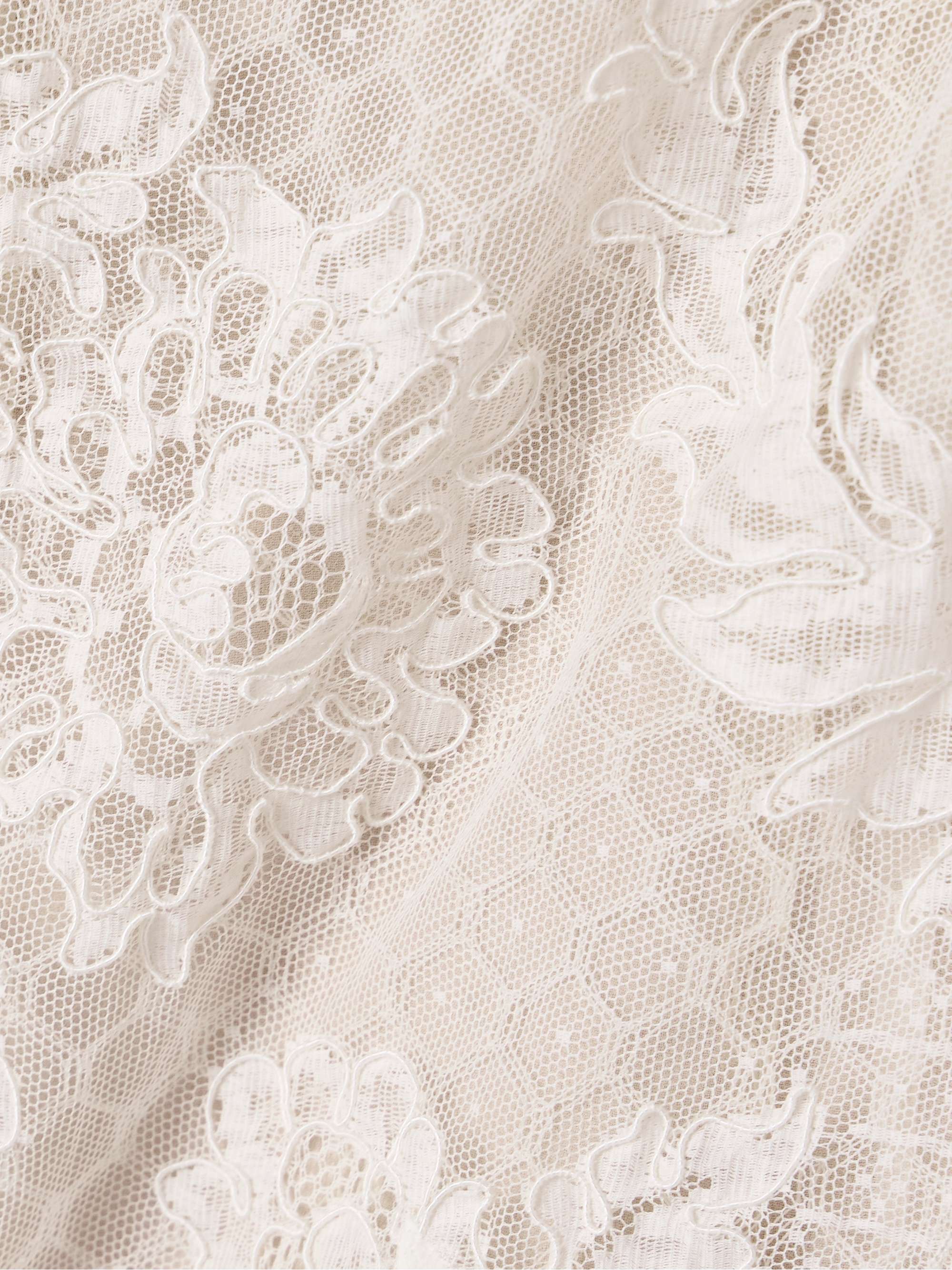 Laurel draped cotton-blend corded lace gown view