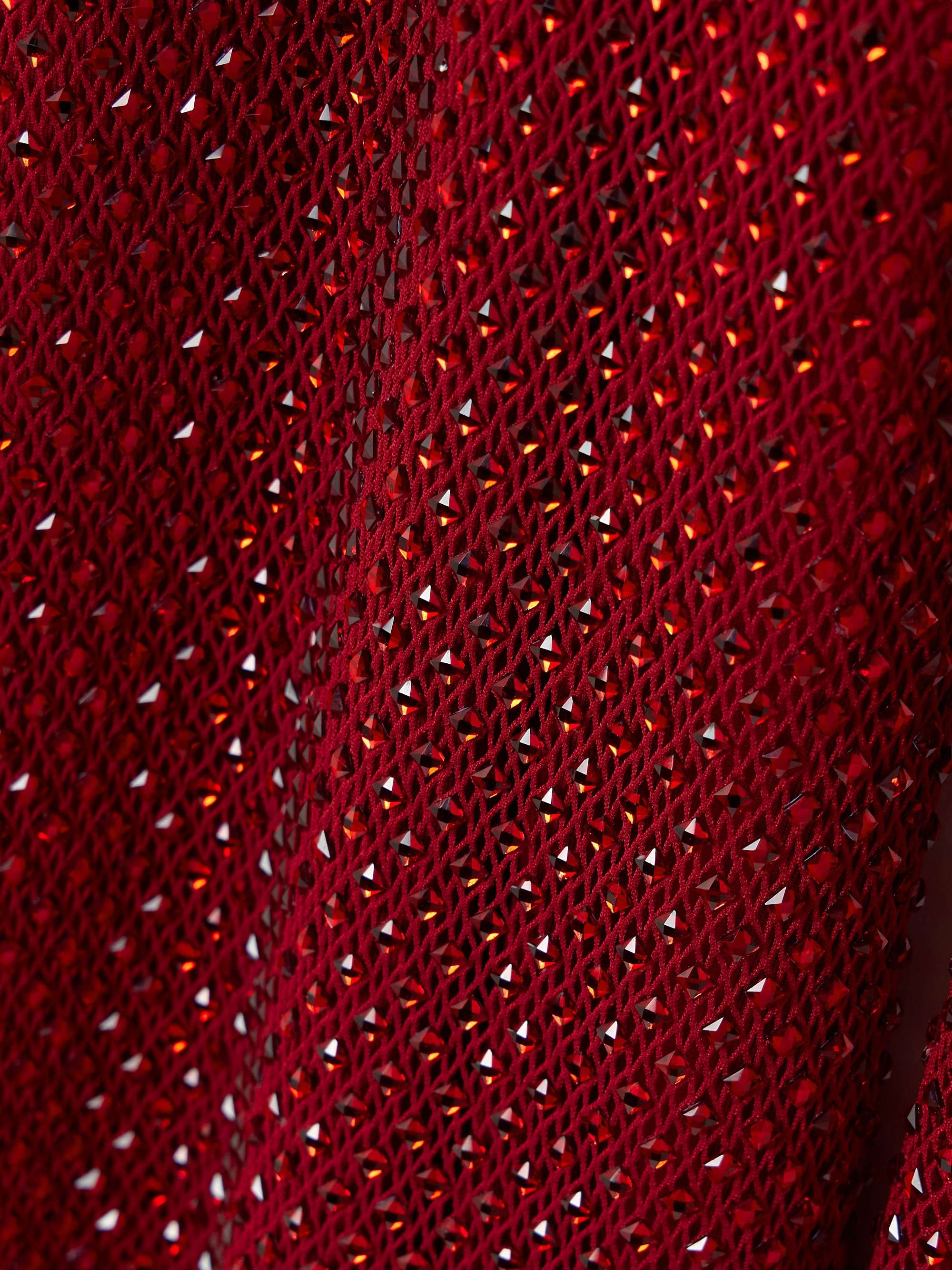 Crystal-embellished mesh turtleneck midi dress view