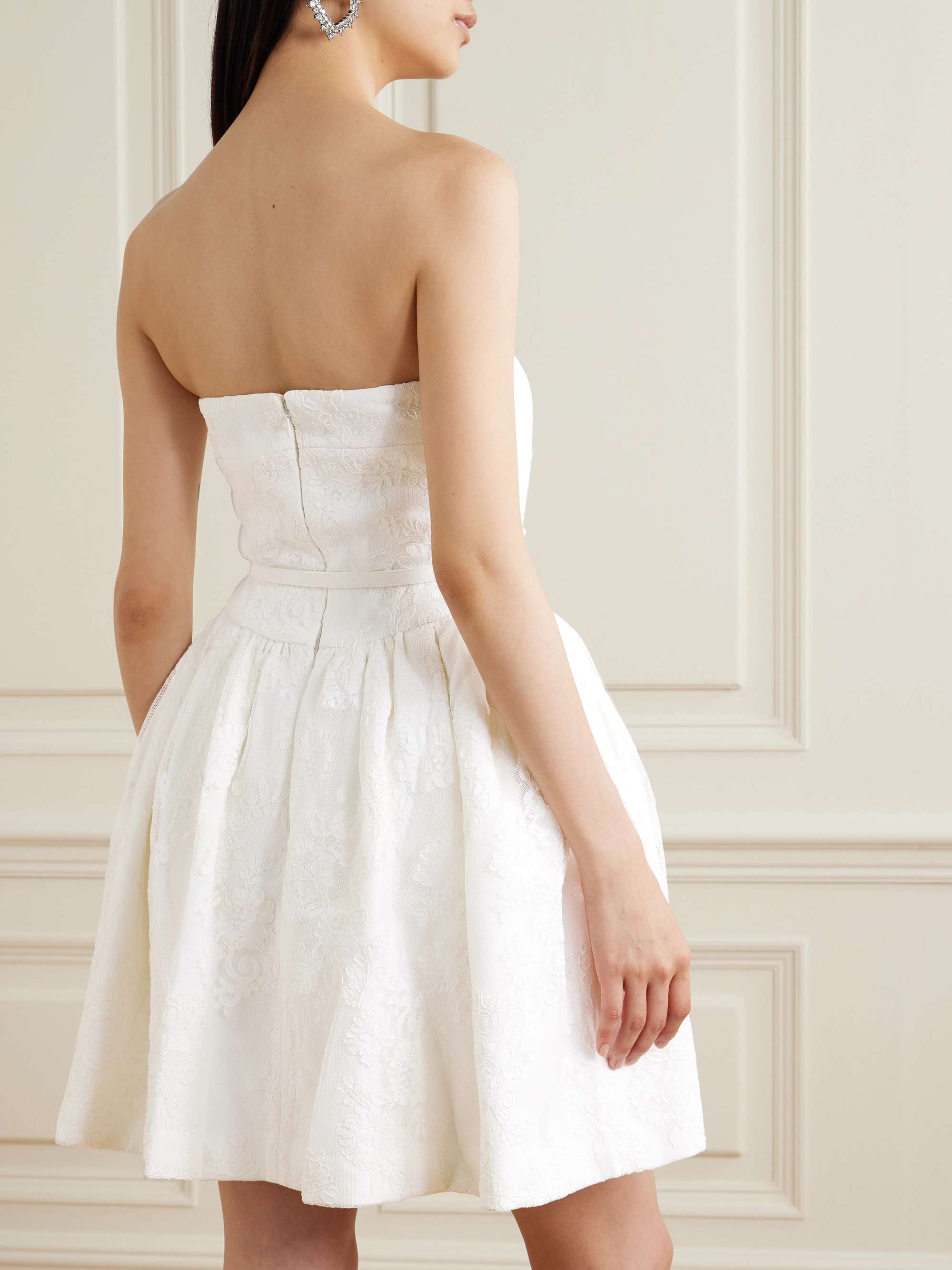 Strapless lace mini dress view