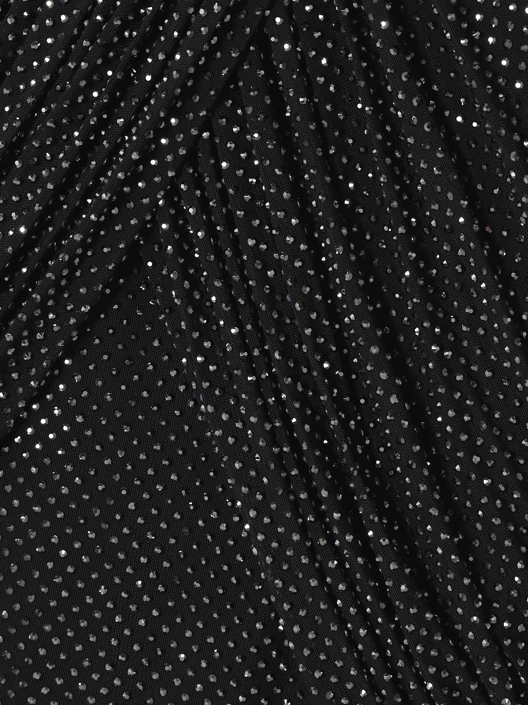 Crystal-embellished gathered tulle midi dress view