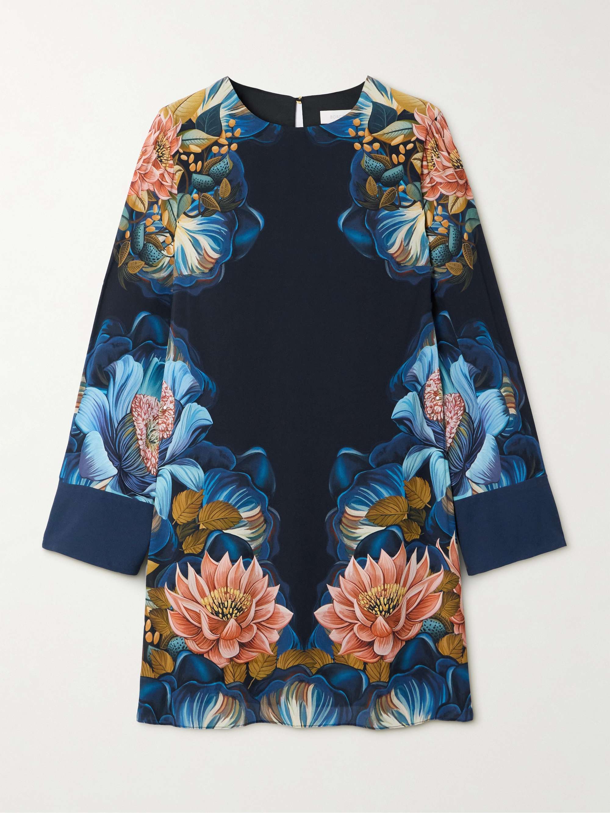 Cocoa floral-print crepe mini dress view