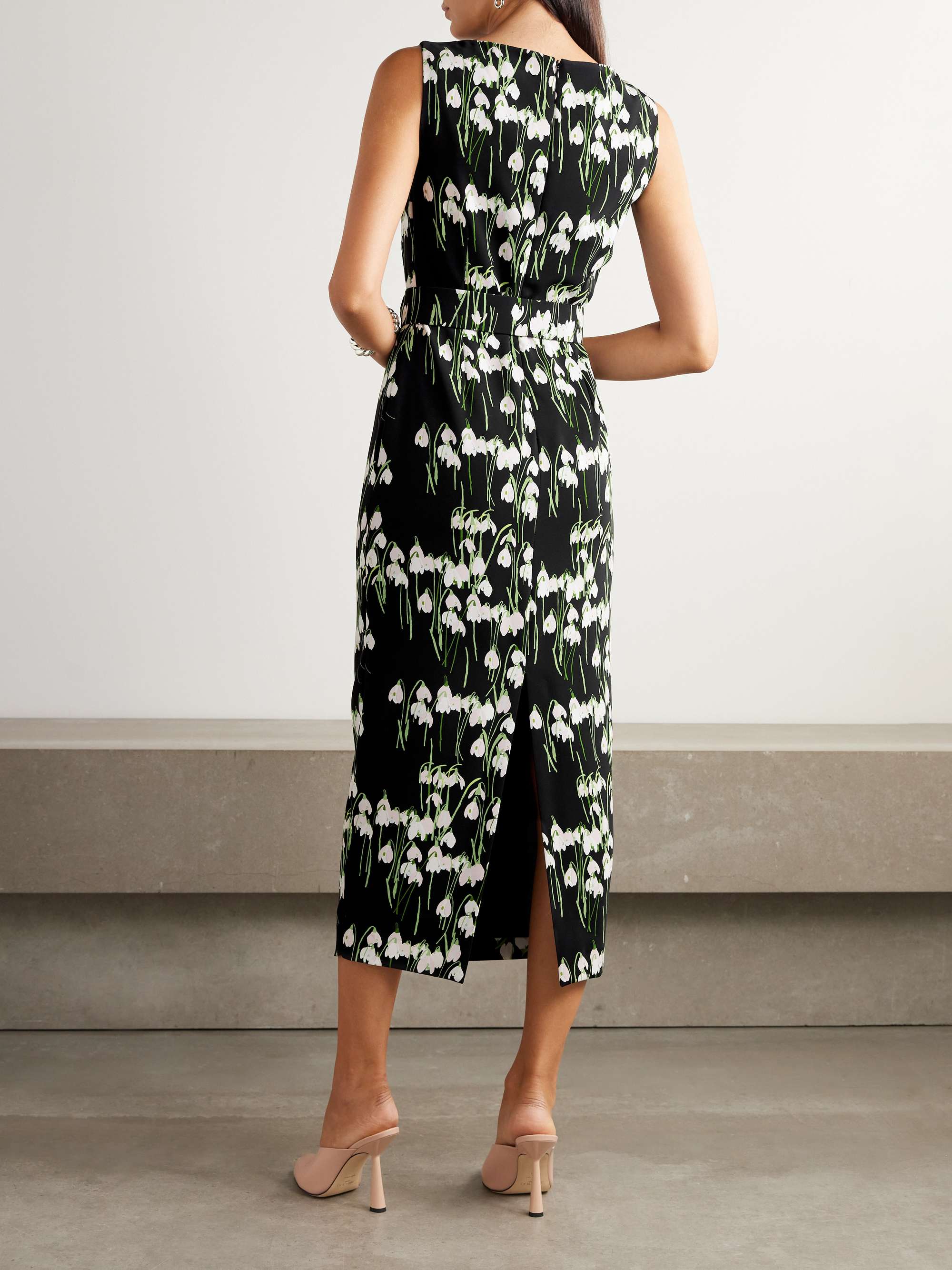 Lucille belted floral-print crepe midi dress view