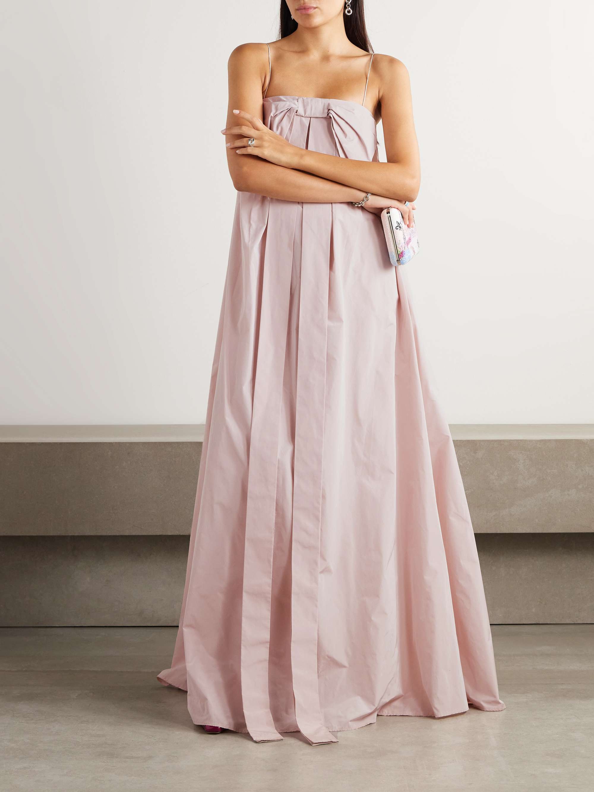 Estelle bow-embellished taffeta gown view