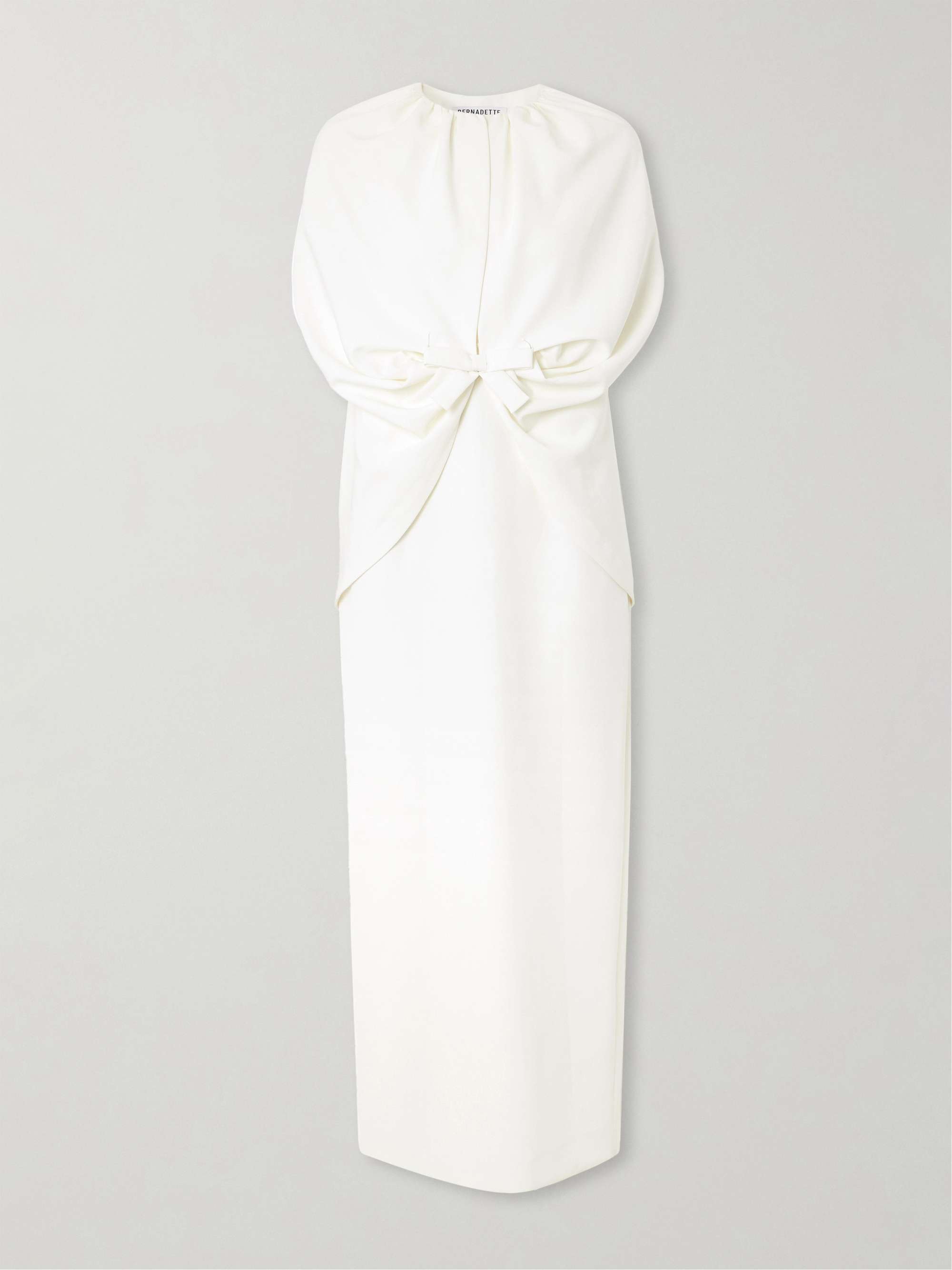 Gislene bow-embellished cape-effect crepe midi dress view
