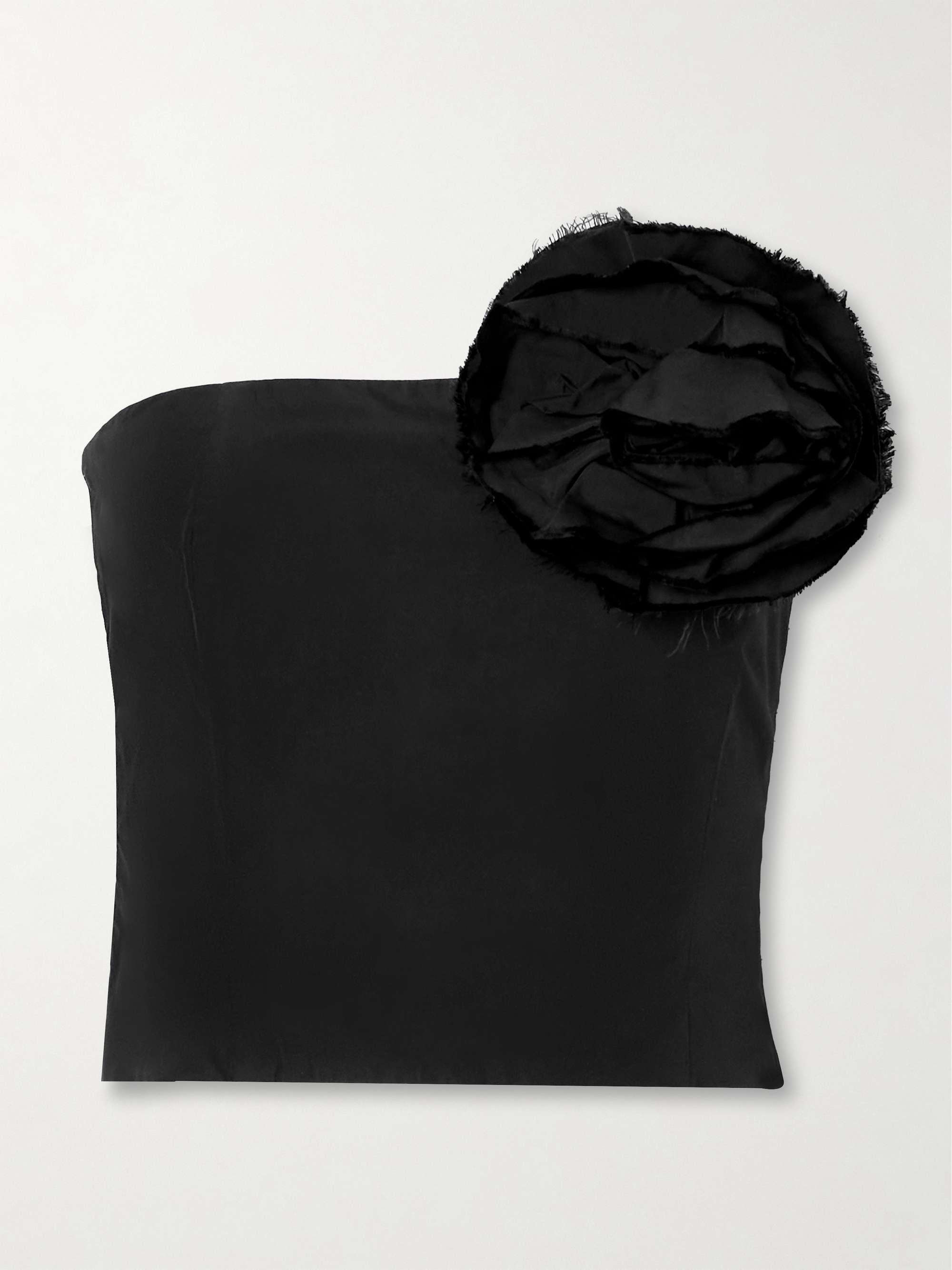 Lena cropped appliquéd taffeta bustier top view