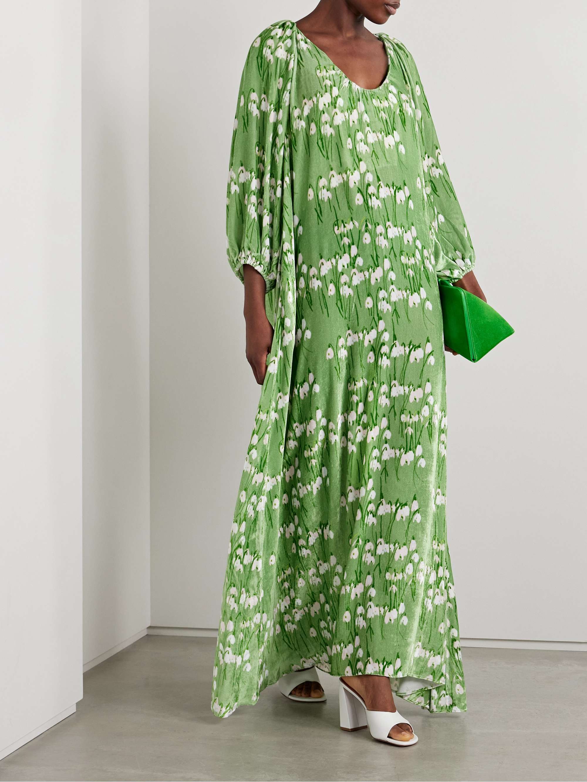 Georgio floral-print velvet maxi dress view