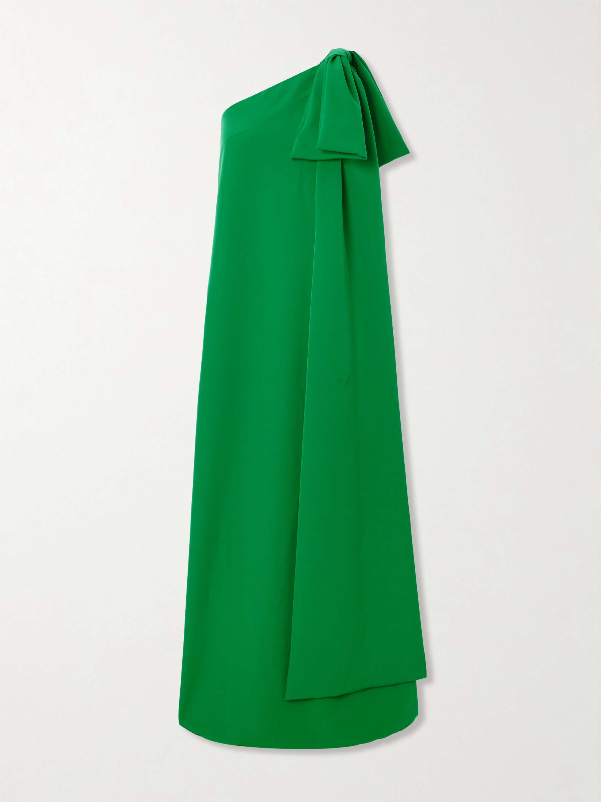 Samuel one-shoulder bow-embellished crepe gown view