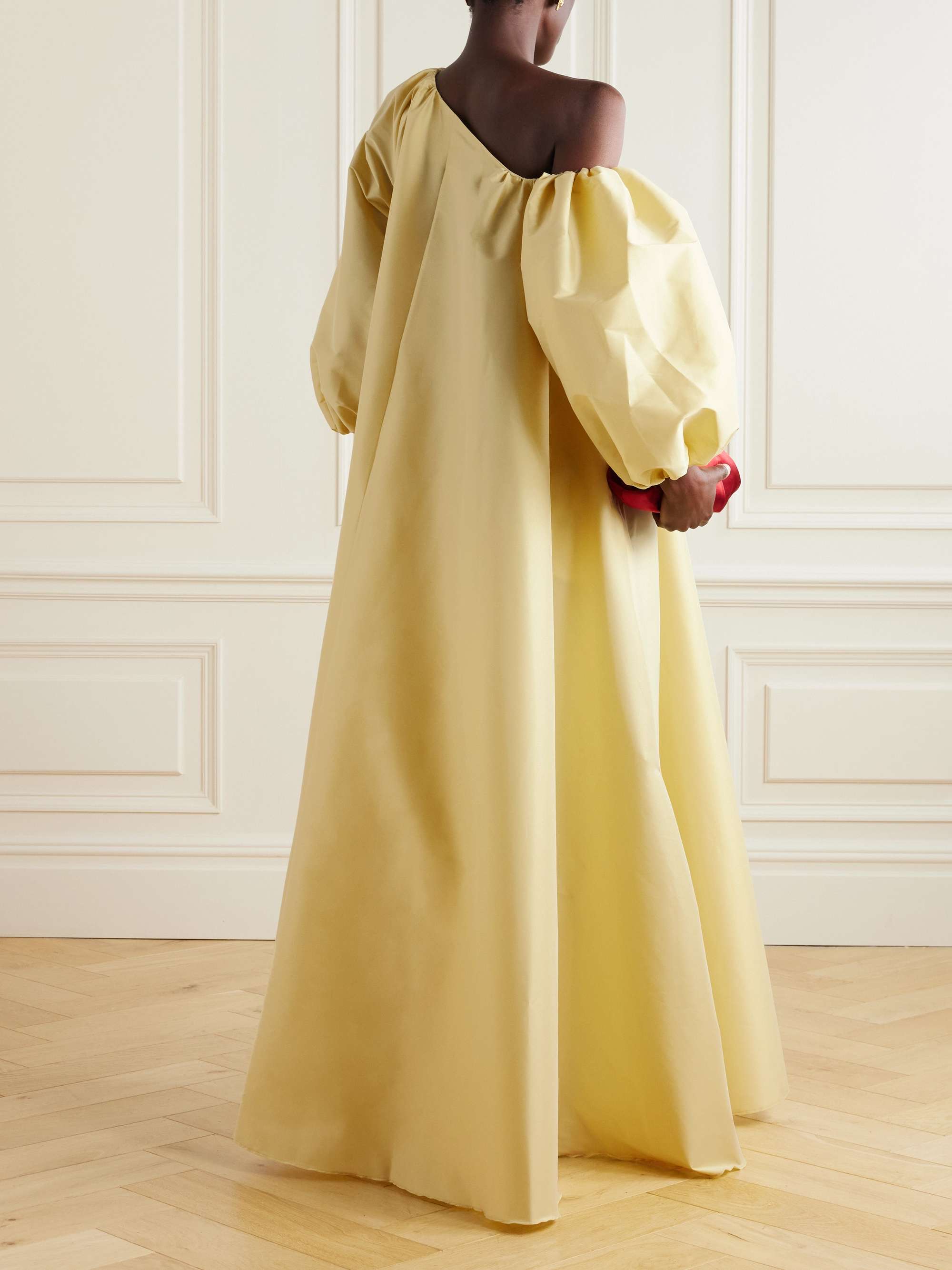 Nathalie off-the-shoulder taffeta gown view