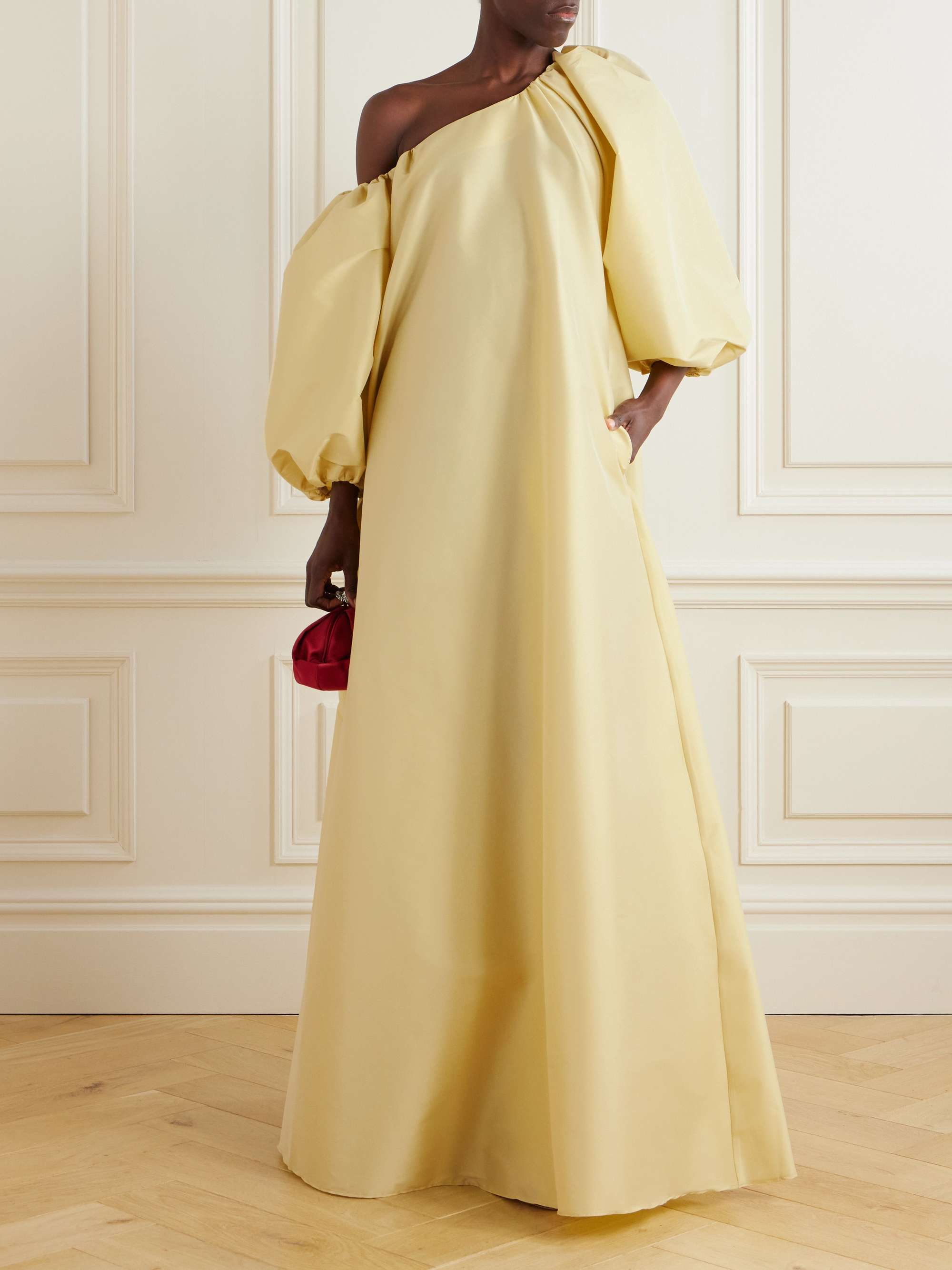 Nathalie off-the-shoulder taffeta gown view