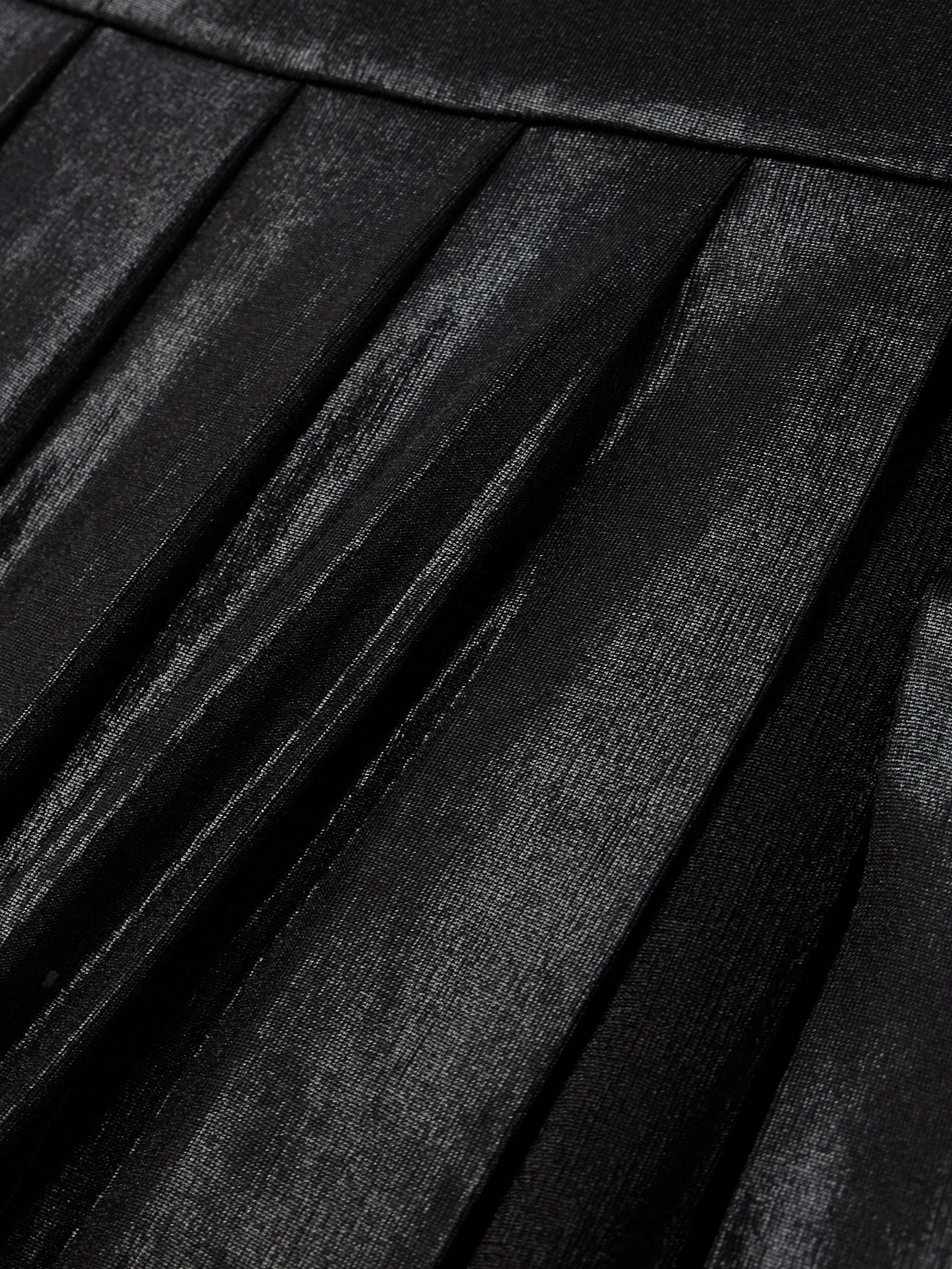 Pleated stretch-lamé maxi skirt view
