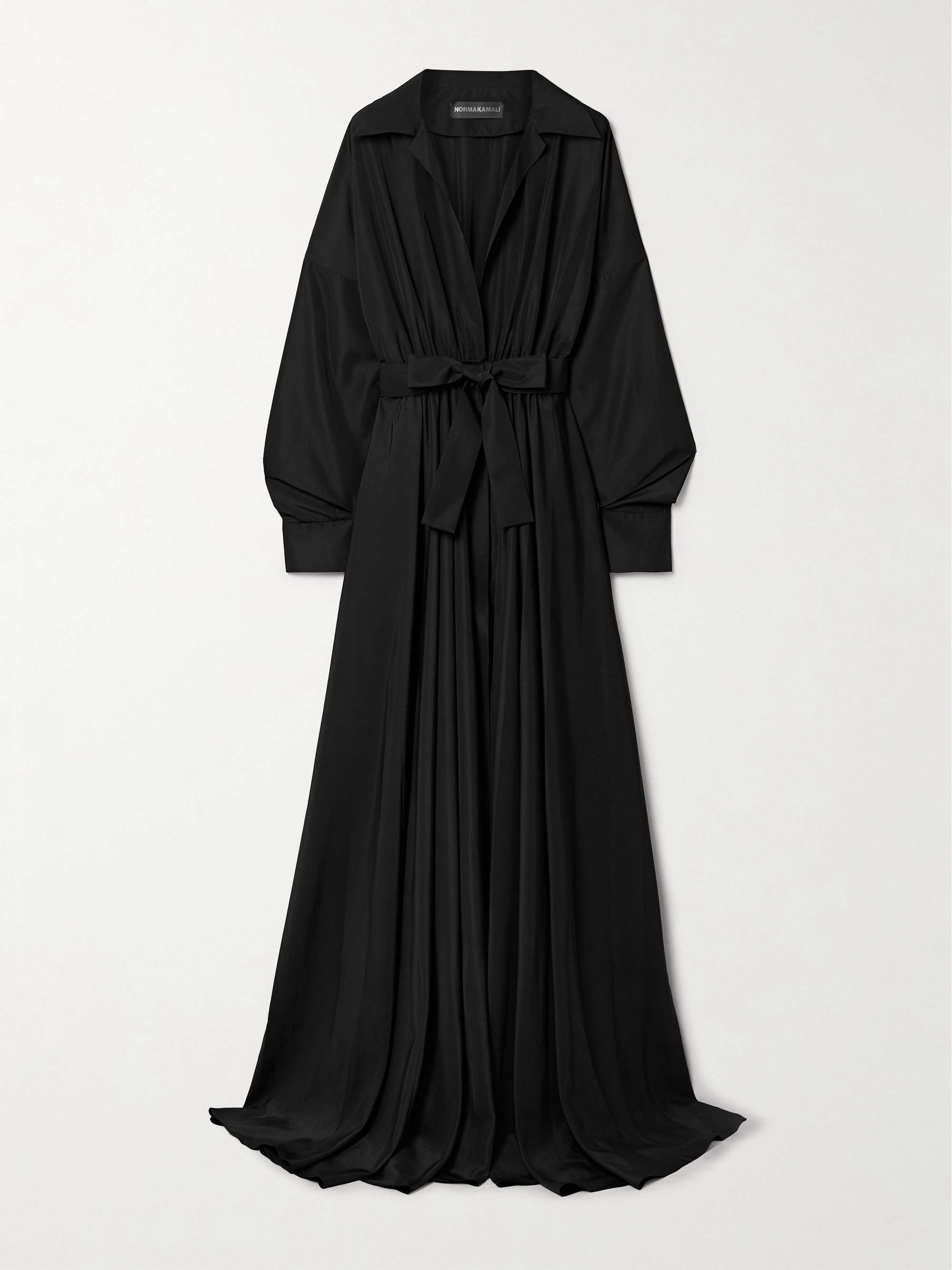 Oversized belted poplin gown view