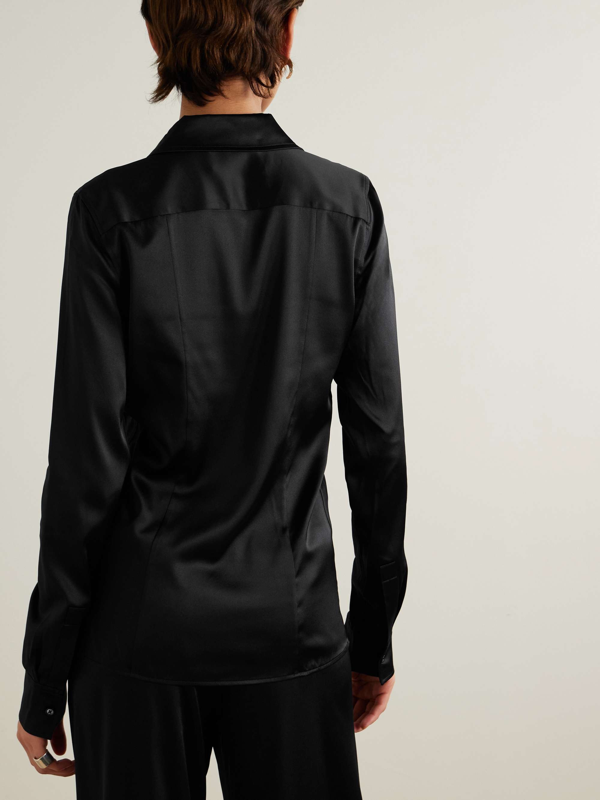 Constance silk-satin shirt view