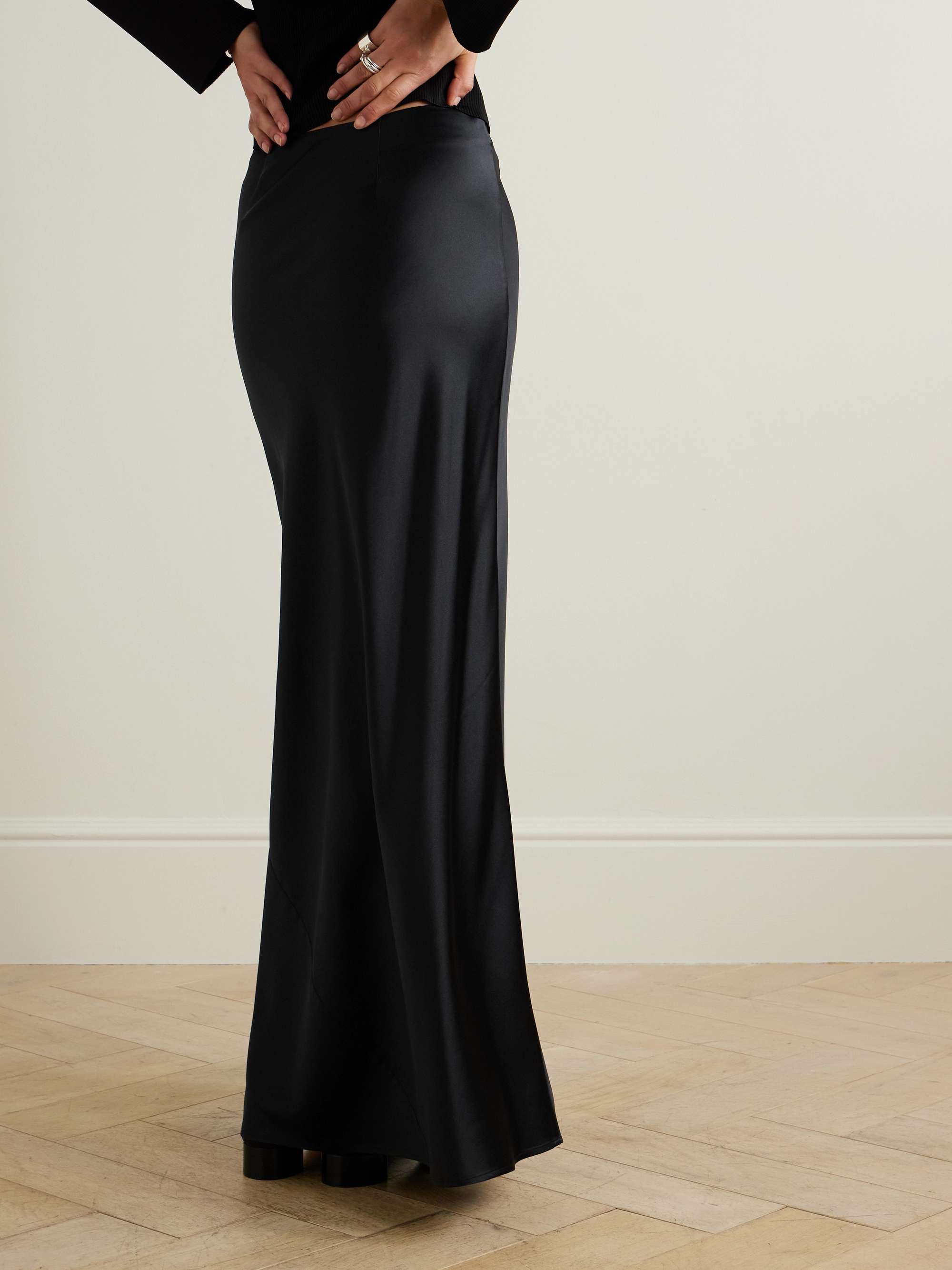 Bianca silk-satin maxi skirt view
