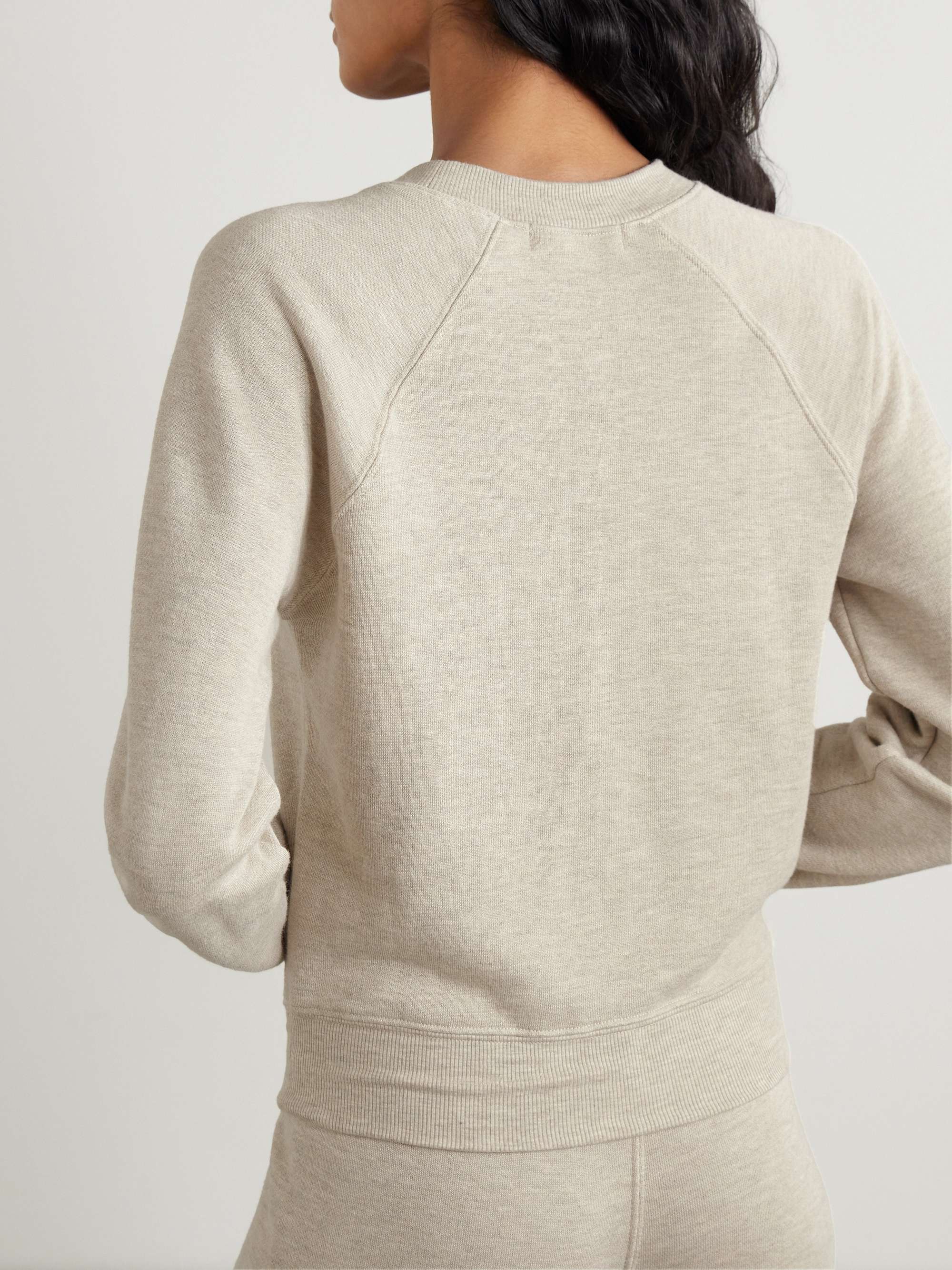 Embroidered cotton-blend jersey sweatshirt view