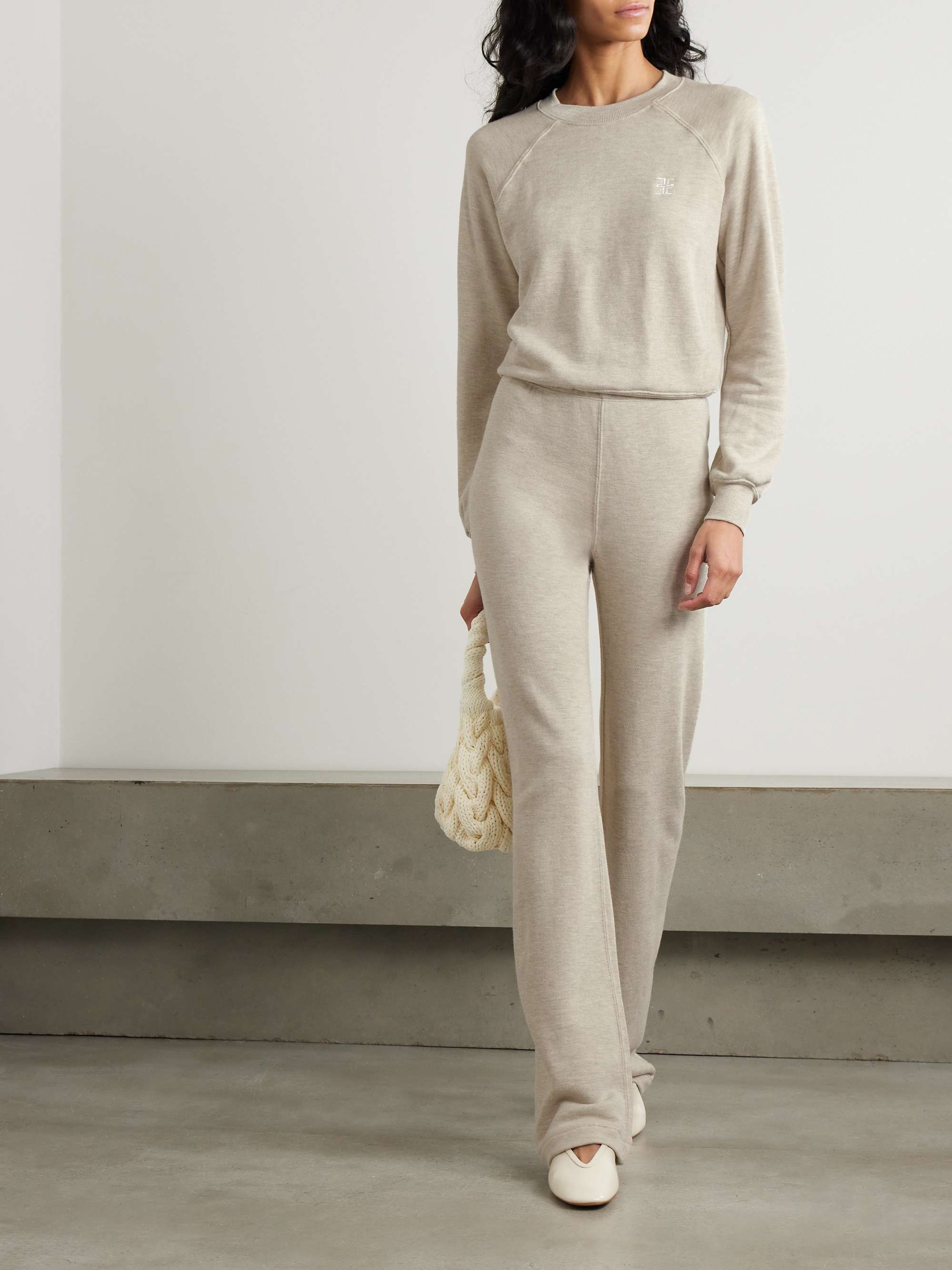 Embroidered cotton-blend jersey sweatshirt view