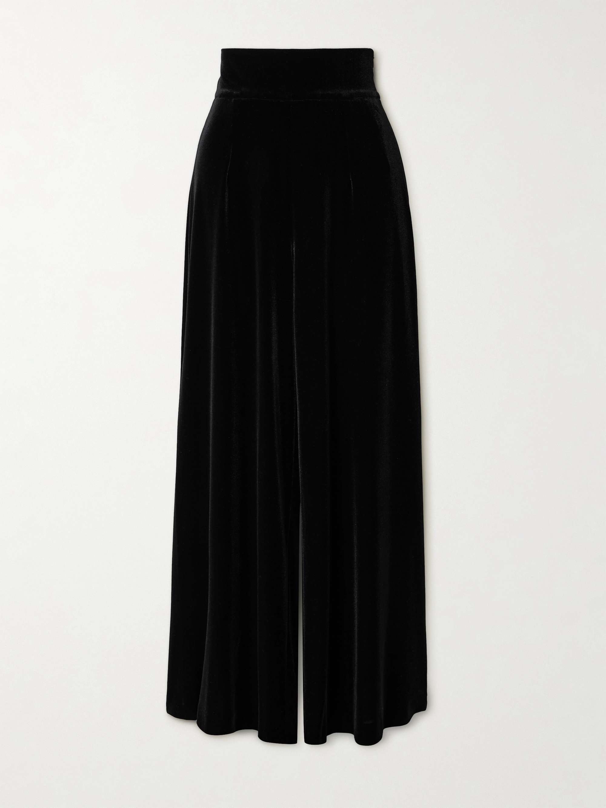 Egnazia stretch-velvet wide-leg pants view