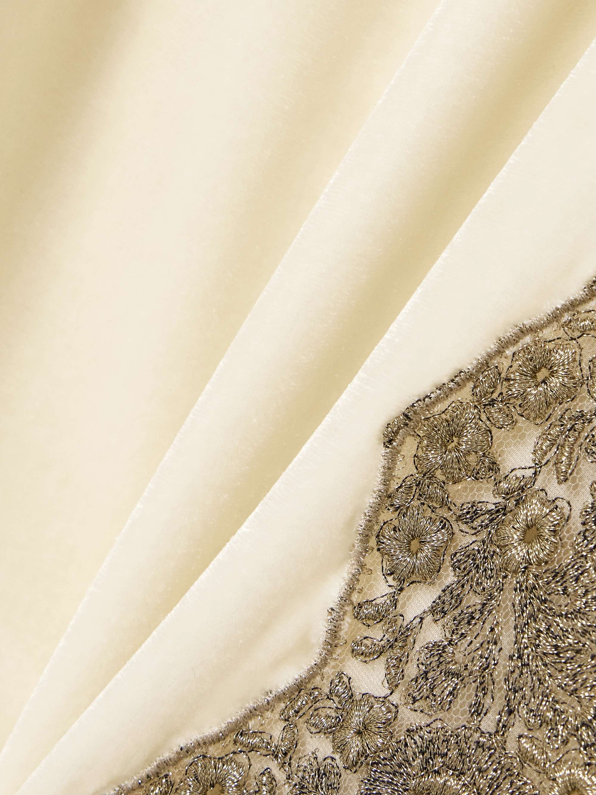 Fiocco embroidered tulle-trimmed velvet tunic view