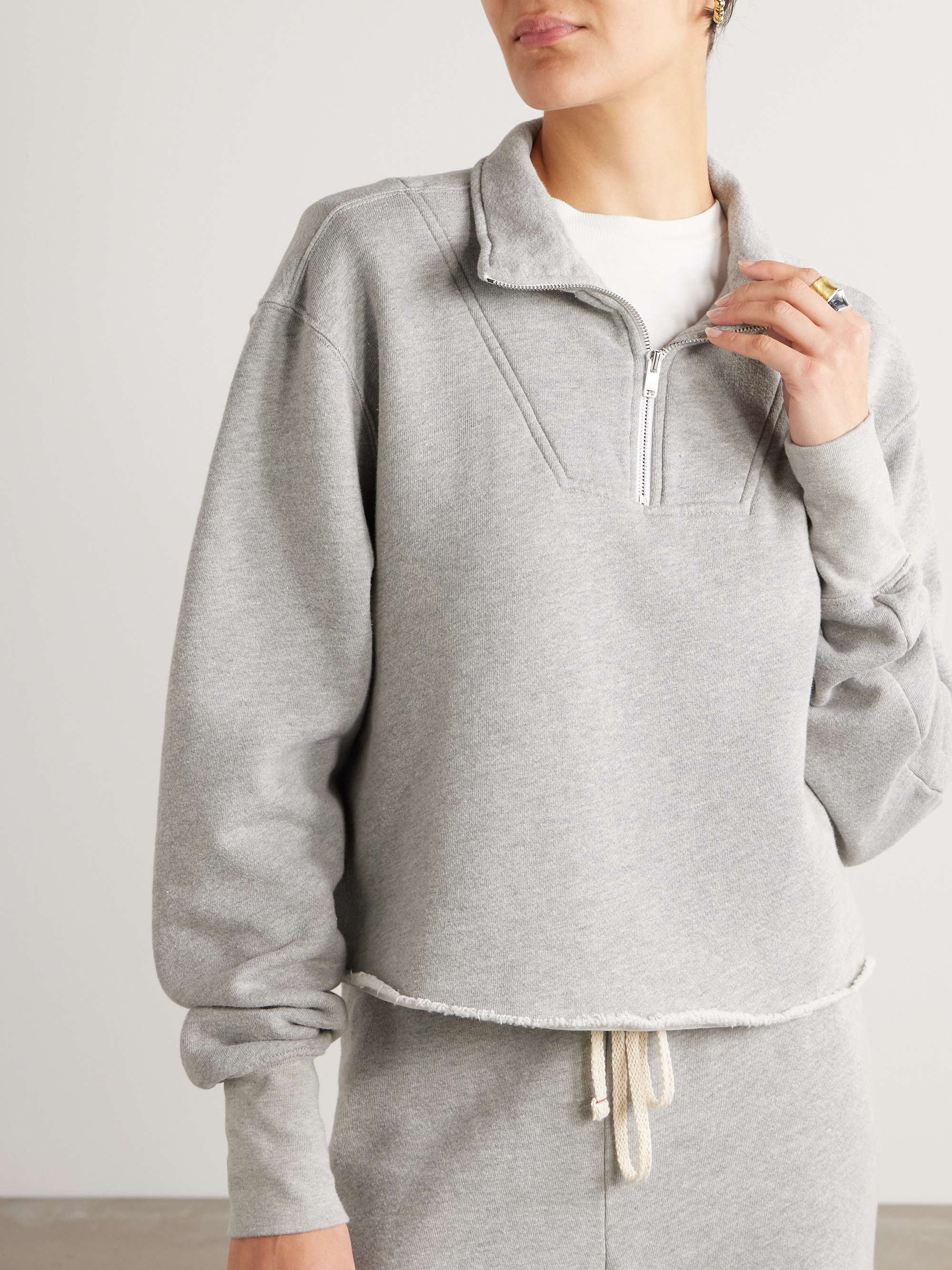 Haley cropped cotton-jersey sweatshirt view