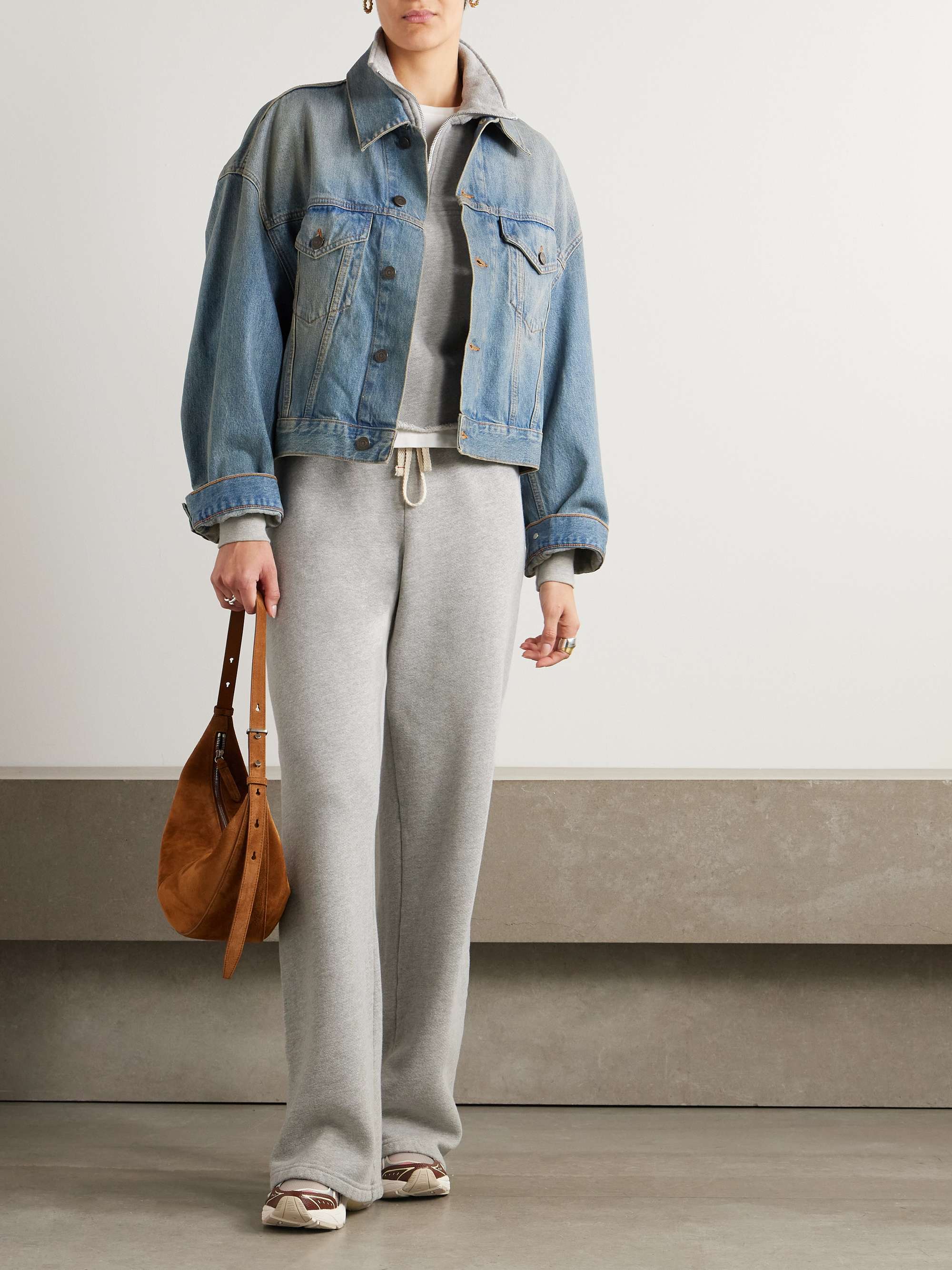 Haley cropped cotton-jersey sweatshirt view