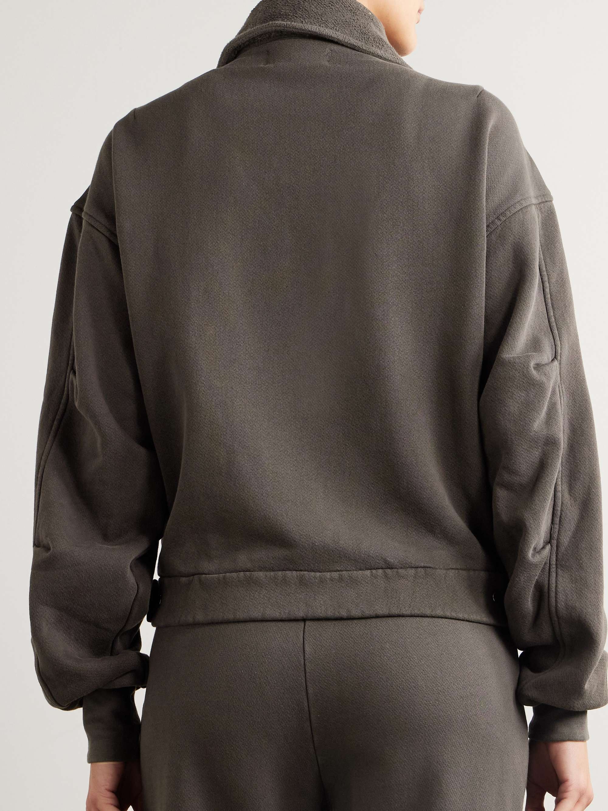 Courtney fleece-trimmed cotton-jersey jacket view