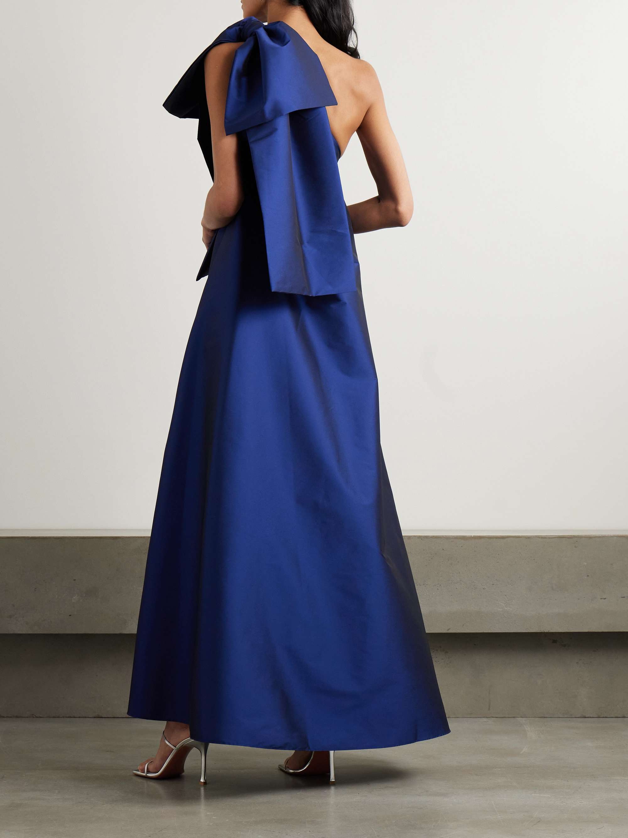 Winnie bow-detailed one-shoulder taffeta gown view