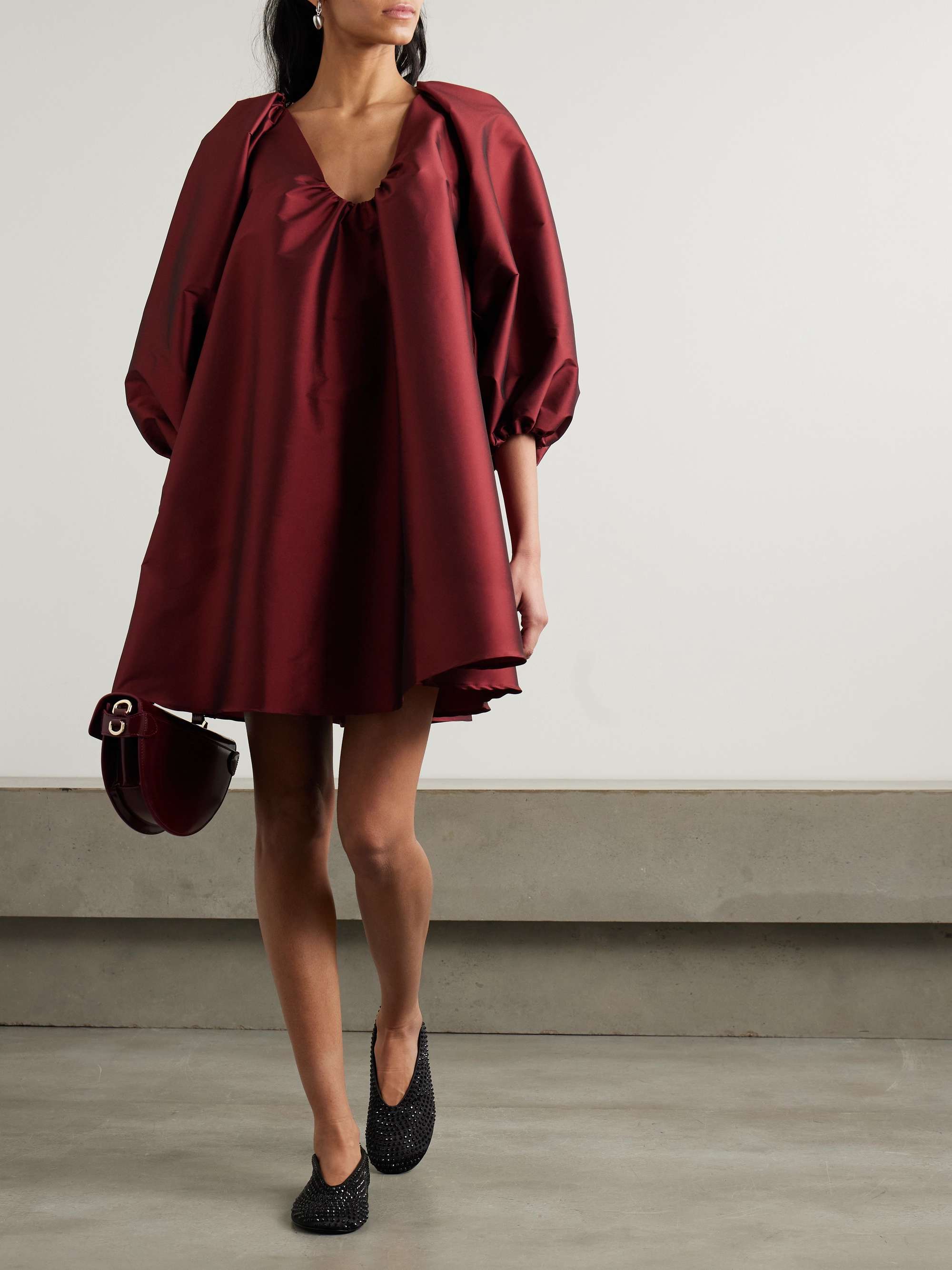 George gathered taffeta mini dress view