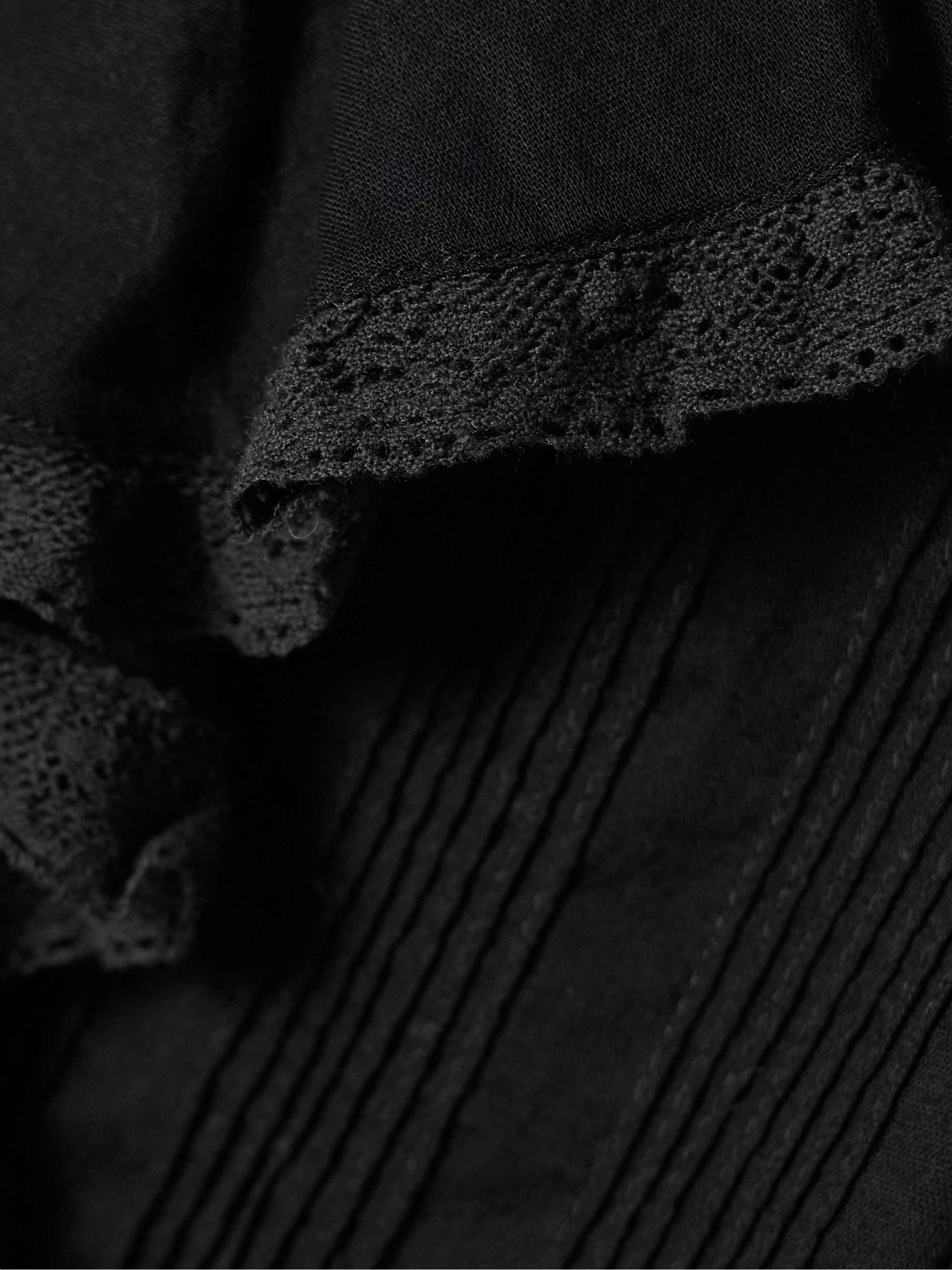 Hardy lace-trimmed ruffled pintucked organic cotton-voile blouse view