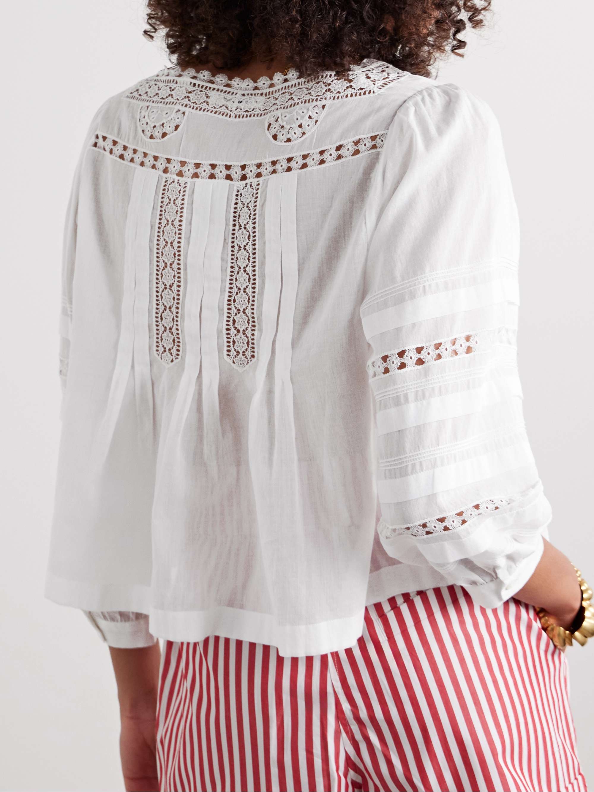 Celeste crochet-trimmed organic cotton-voile blouse view
