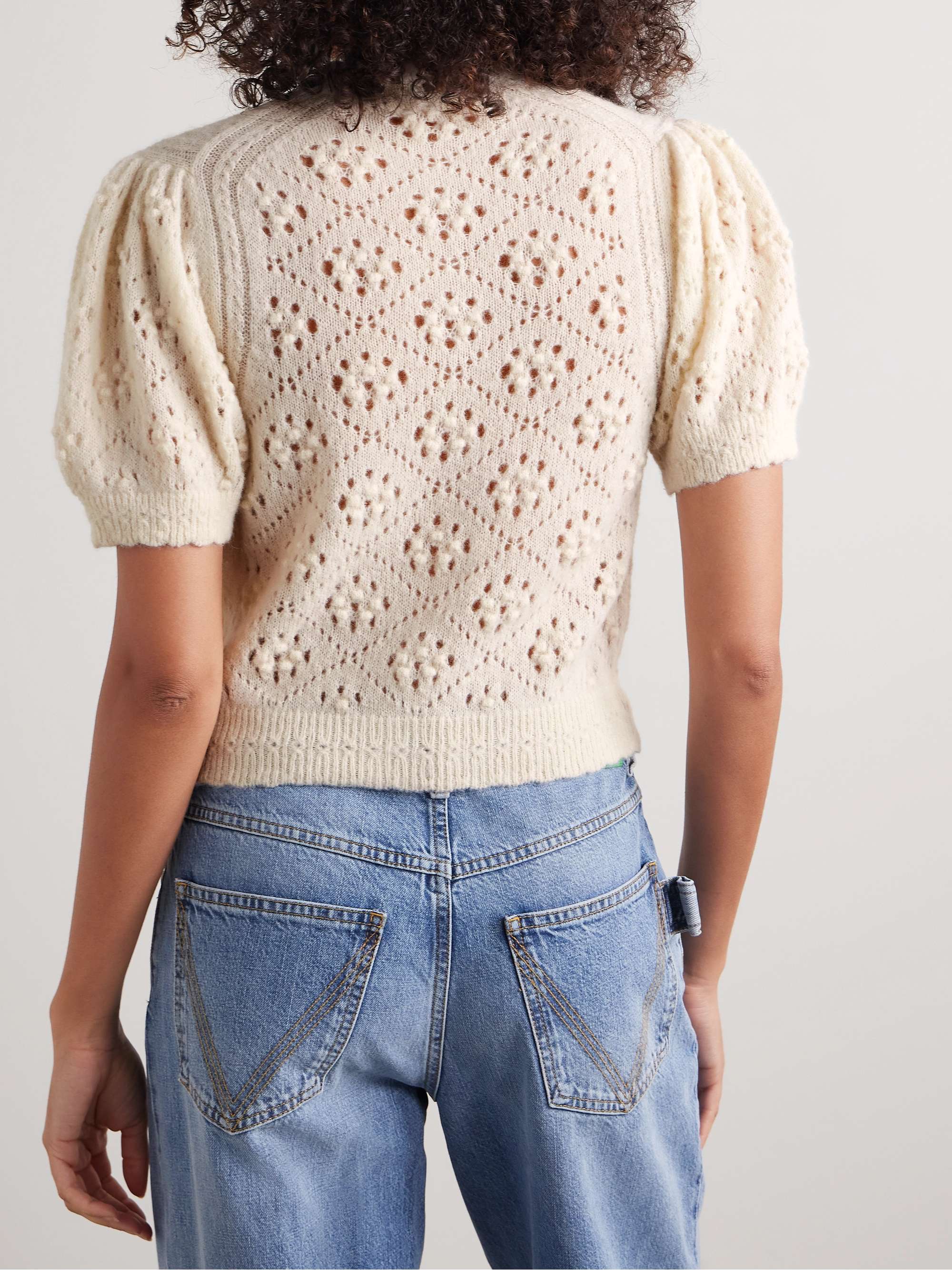 Mirabelle pointelle-knit alpaca-blend cardigan view