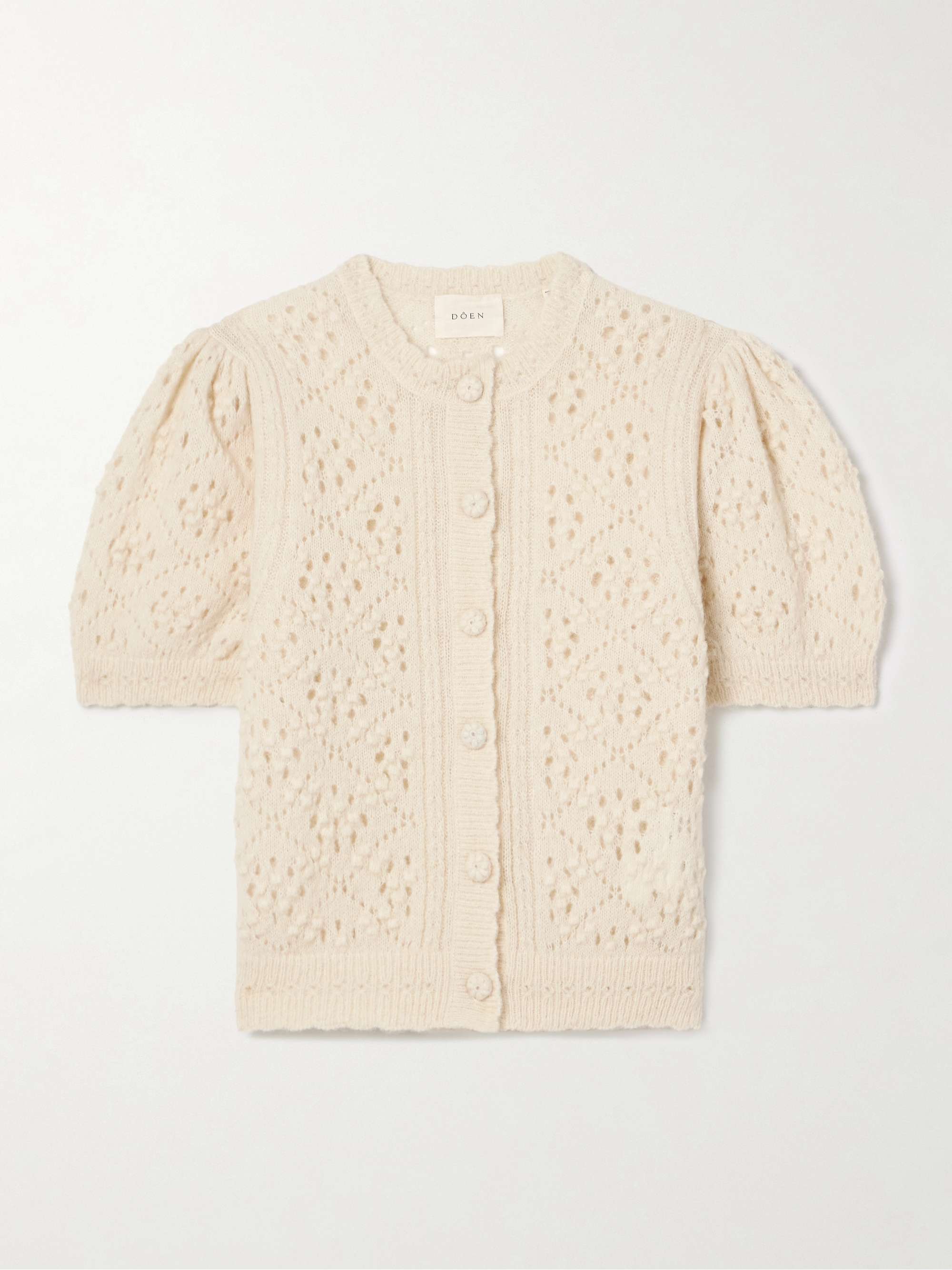 Mirabelle pointelle-knit alpaca-blend cardigan view